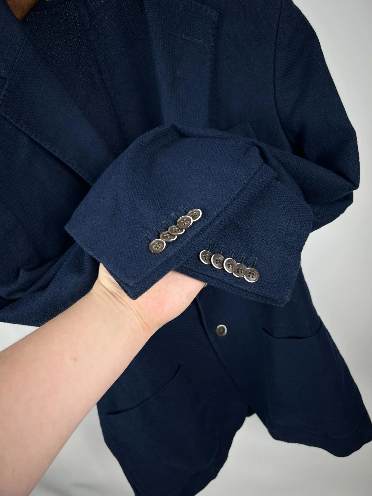 Suitsupply Suitsupply Unlined Navy Blue Patch Pocket Blazer Jacket Size 36R - 11 Thumbnail