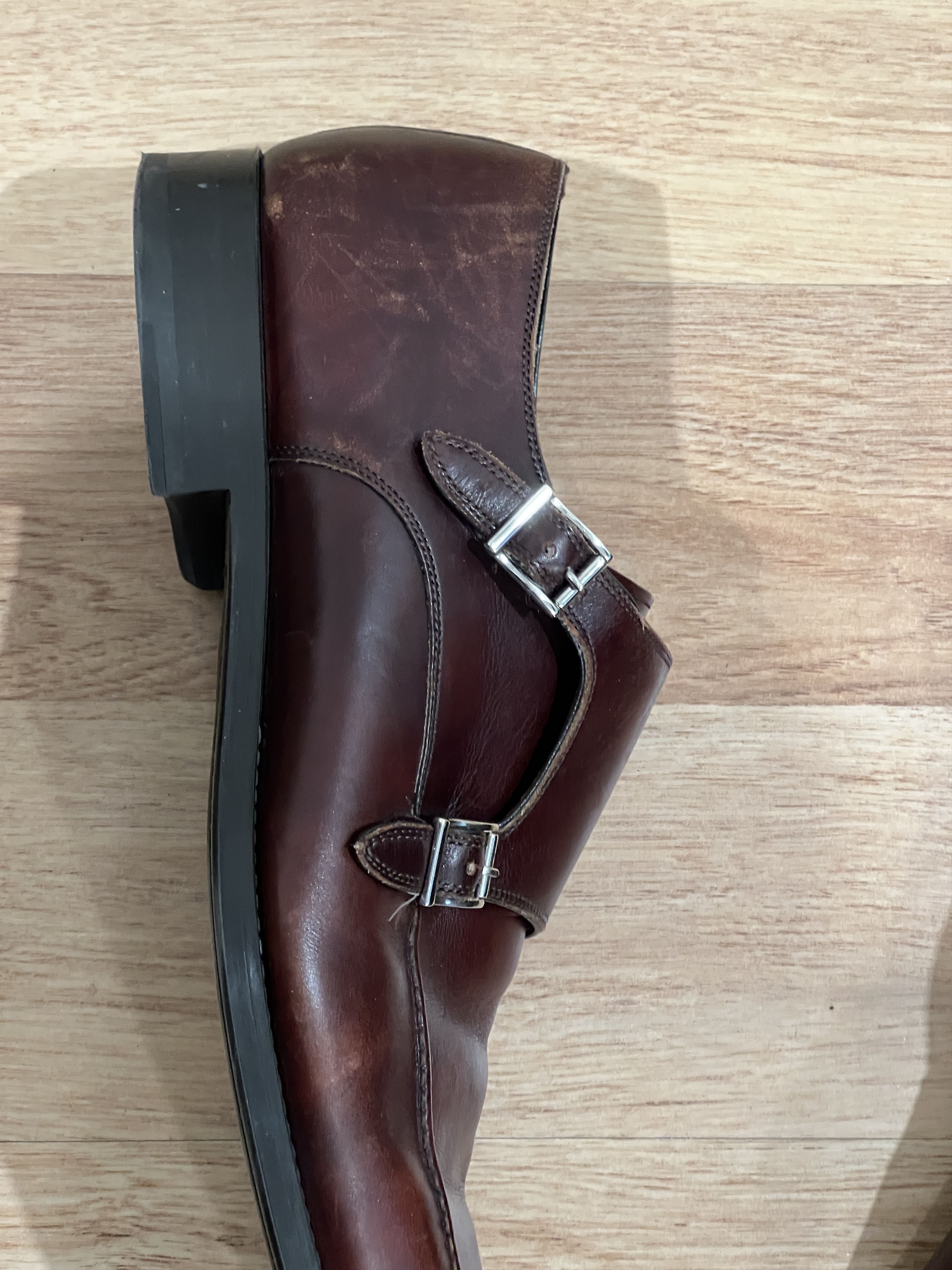Magnanni Double Monk Strap Brown Leather Shoes Size US 11.5 / EU 44-45 - 4 Thumbnail