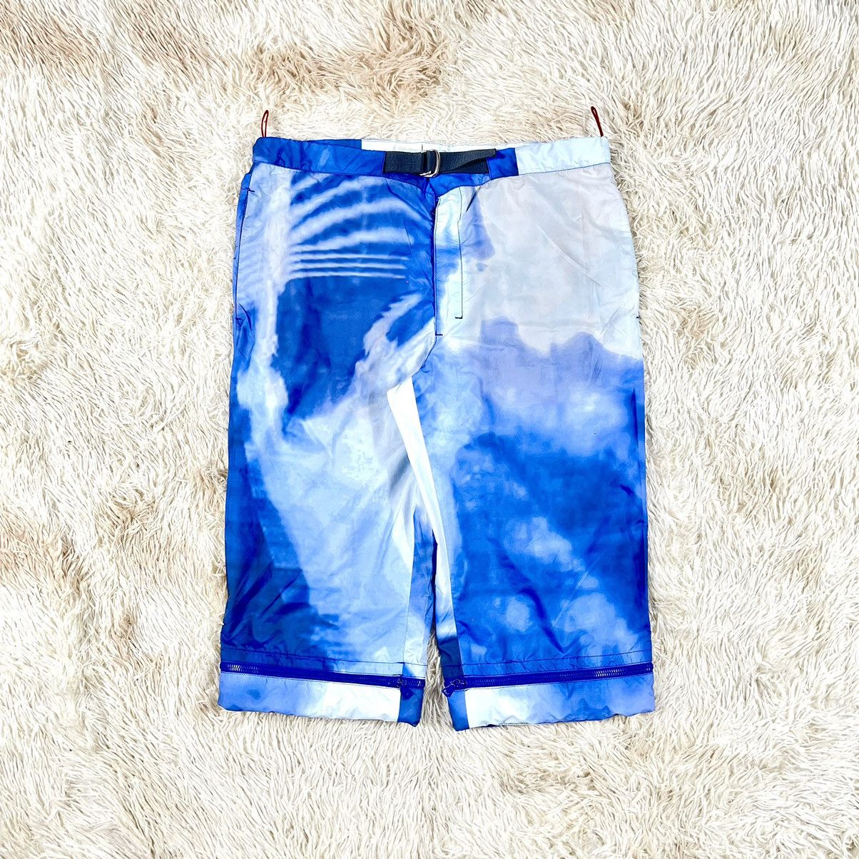 Prada Prada S/S 2000- Blue Tie Dye Tech Nylon Pants 2 in 1 Shorts Size US 36 / EU 52 - 2 Thumbnail