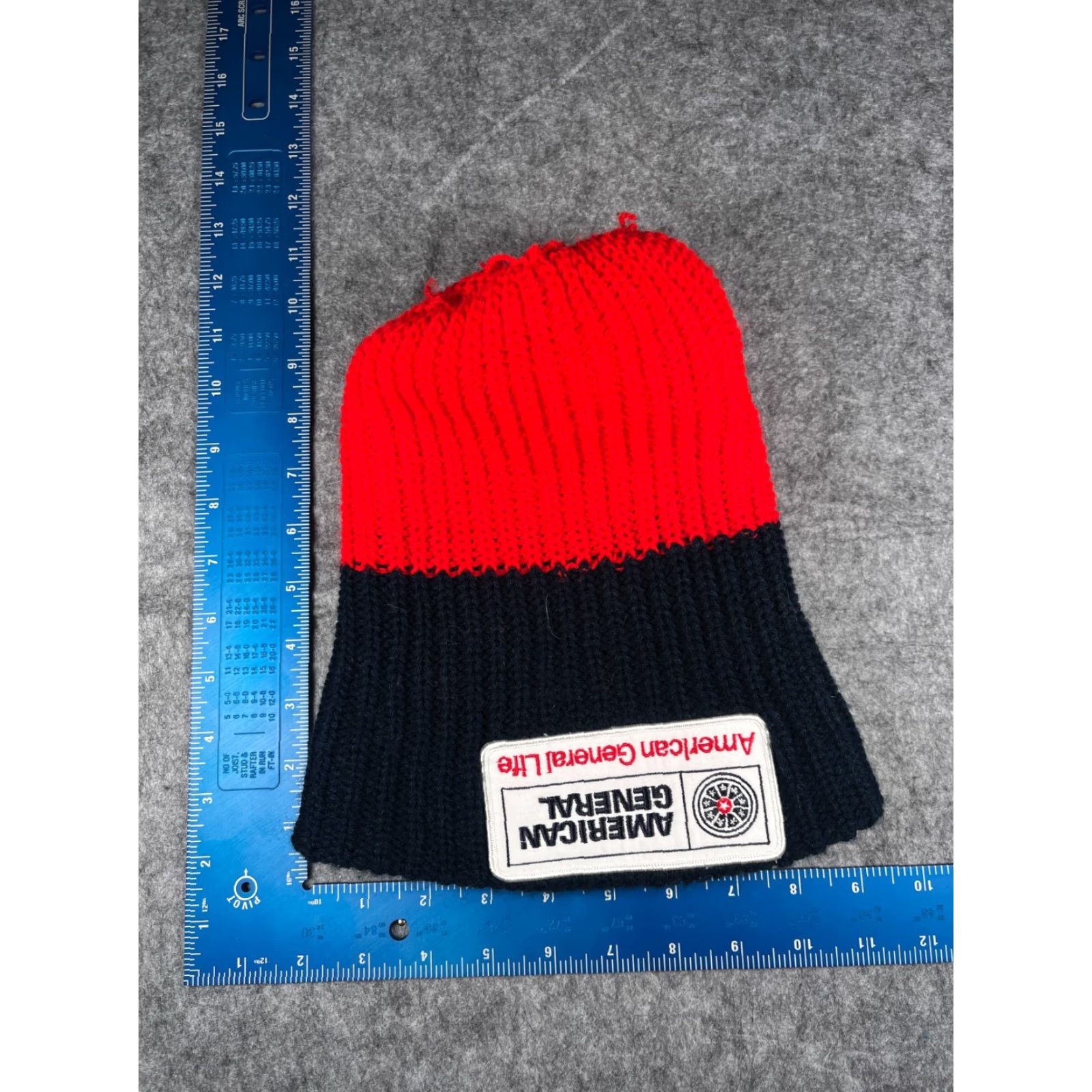 Alife American General Life Beanie Hat One Size Adult Blue Red Knit 100% Acrylic Pom Striped Casual Travel Workwear Unisex Mens Womens Size ONE SIZE - 6 Thumbnail