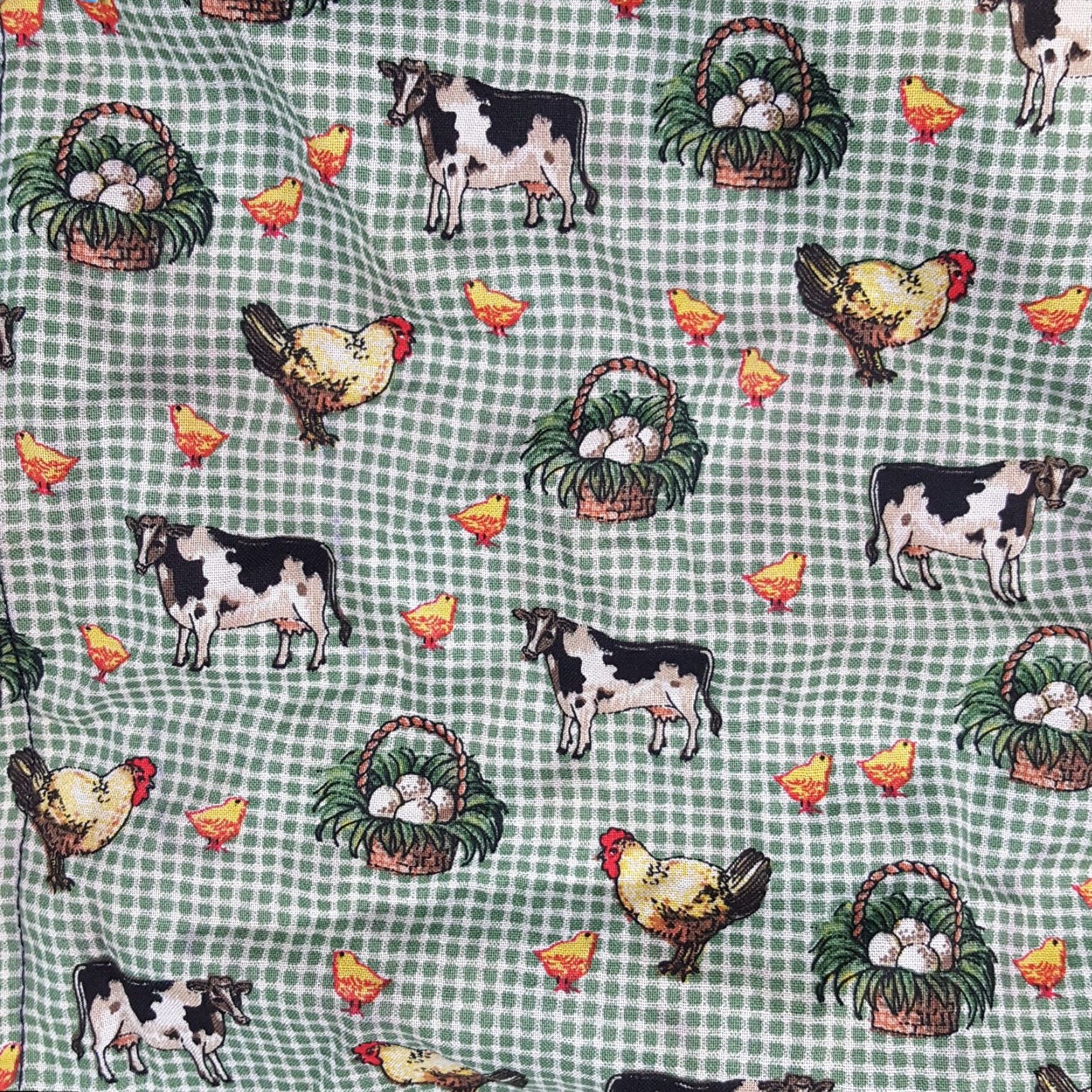 Vintage VINTAGE Infinity Chic 80s Cow Chicken Farm Print Windbreaker Jacket One Size Green Womens Size ONE SIZE - 3 Thumbnail