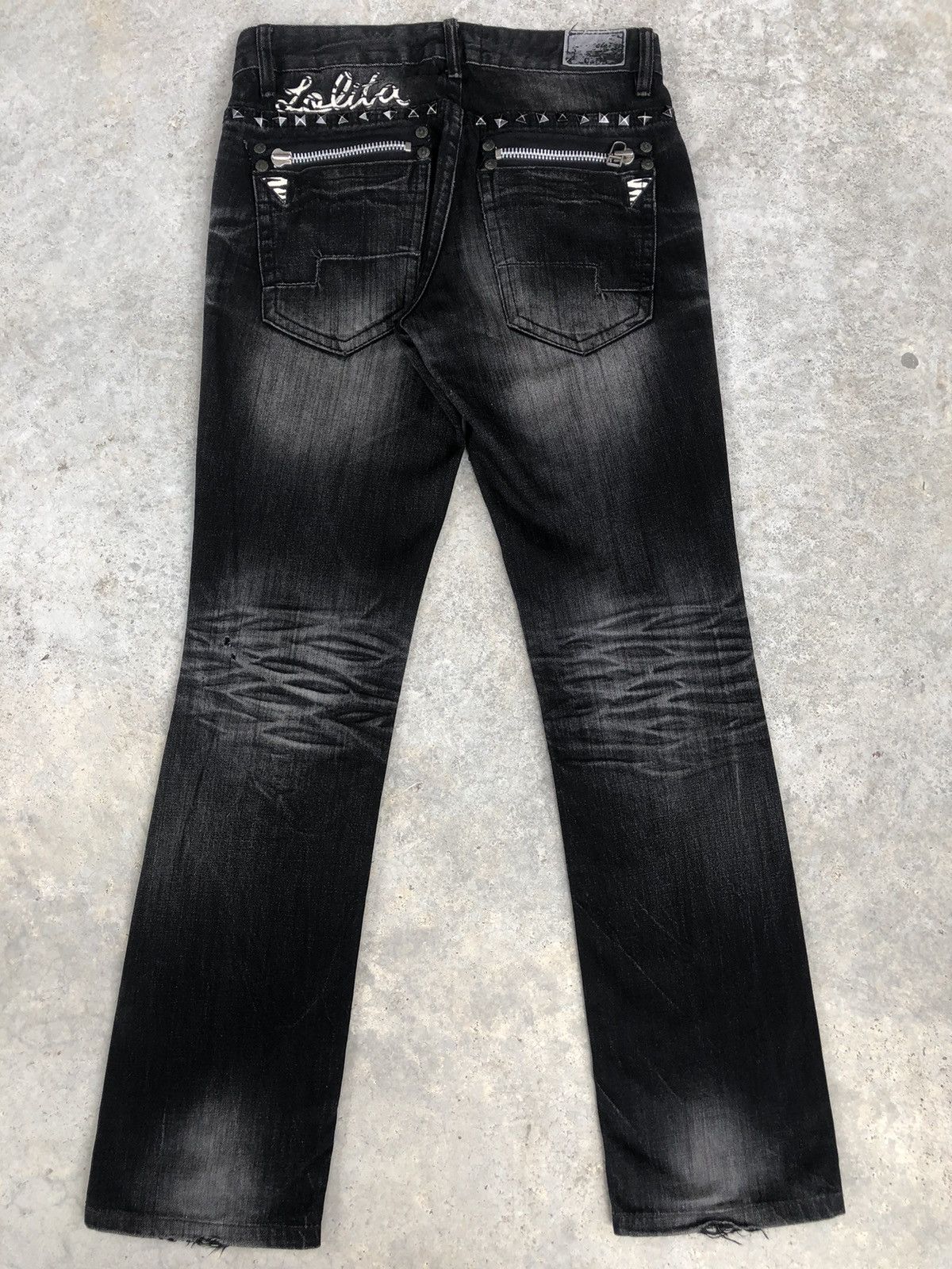 Japanese Brand Yoshitomo Nara Lolita Embroidered Jeans Punk Size US 31 - 2 Thumbnail