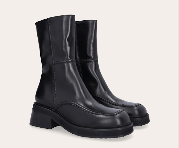 Billi Bi Billi Bi A7620 Black Leather Square-toed Boots Size US 9 / IT 39 - 1 Thumbnail
