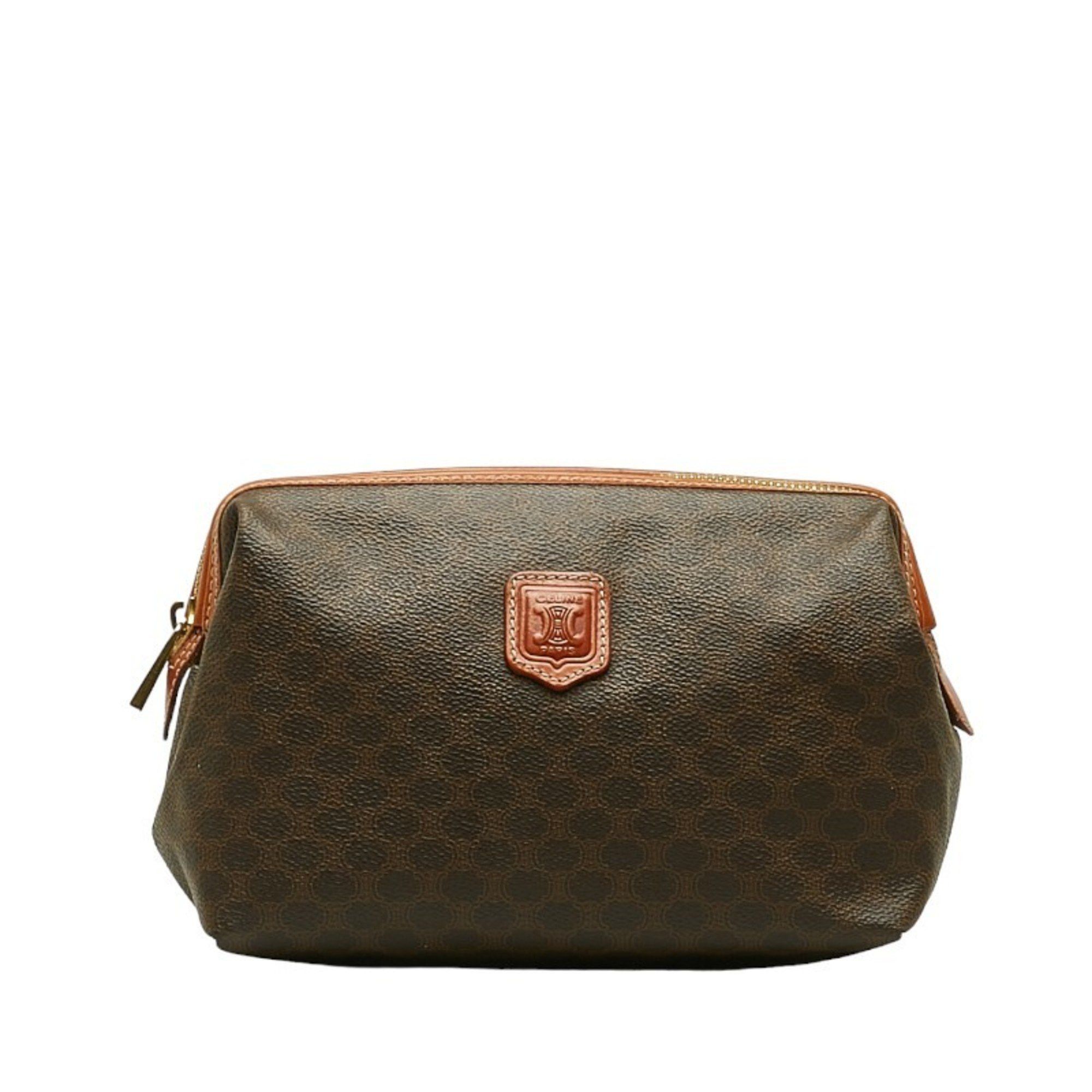 image of Celine Macadam Pouch Brown Pvc Leather Women's