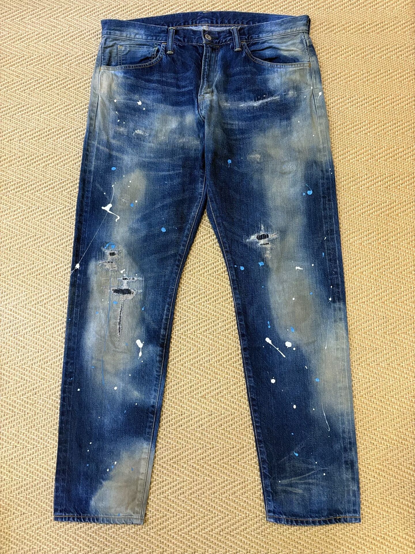 Hiroshi Fujiwara distressed blue starry denim pants Size US 36 / EU 52 - 1 Thumbnail