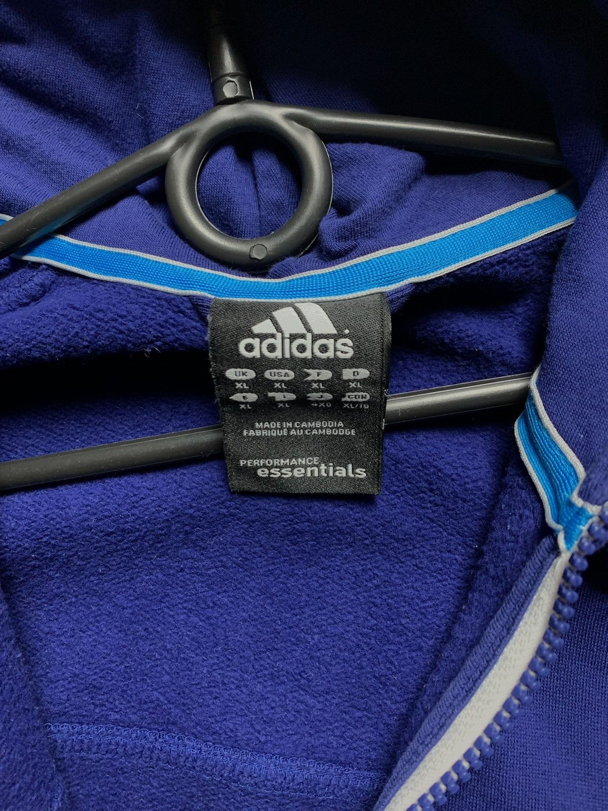 Adidas × Vintage Vintage adidas essentials performance zip hoodie stripes XL Size US XL / EU 56 / 4 - 3 Thumbnail