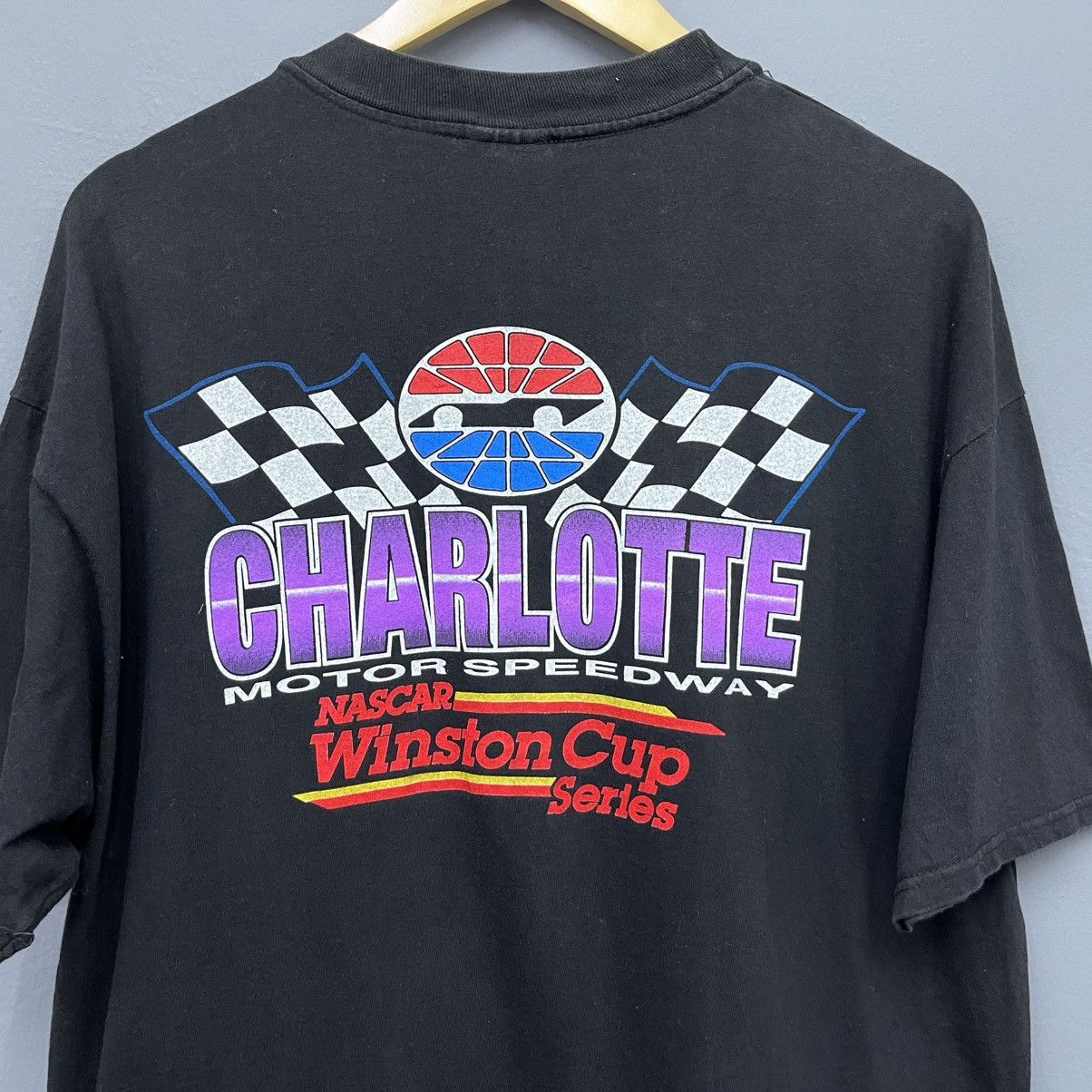 NASCAR Vintage 90s Nascar Winston Cup T-Shirt / Charlotte Speedway Size US XL / EU 56 / 4 - 5 Thumbnail