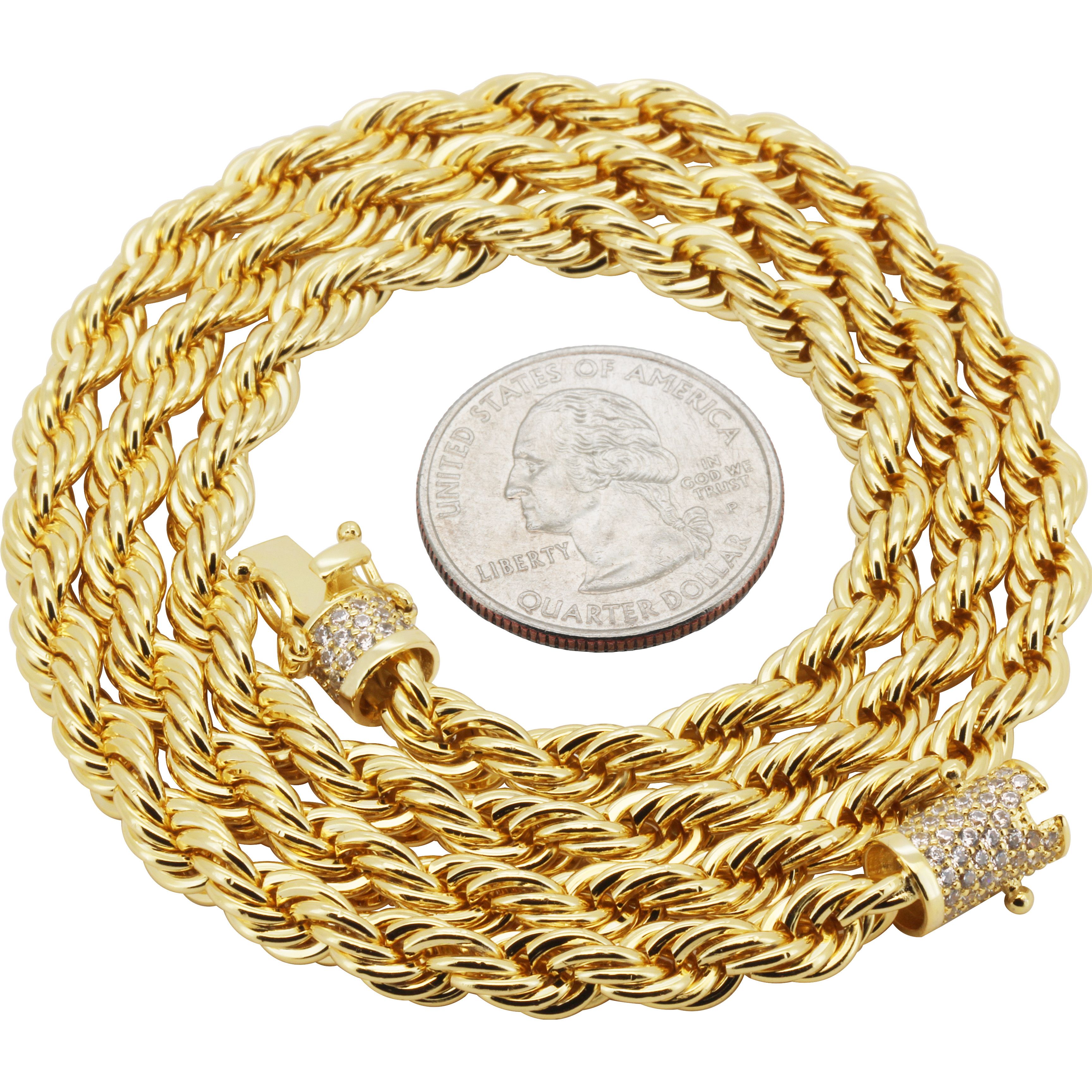 Other 14k Yellow Gold Filled AAA CZ 6mm Rope Chain Necklace 24” Size ONE SIZE - 2 Thumbnail