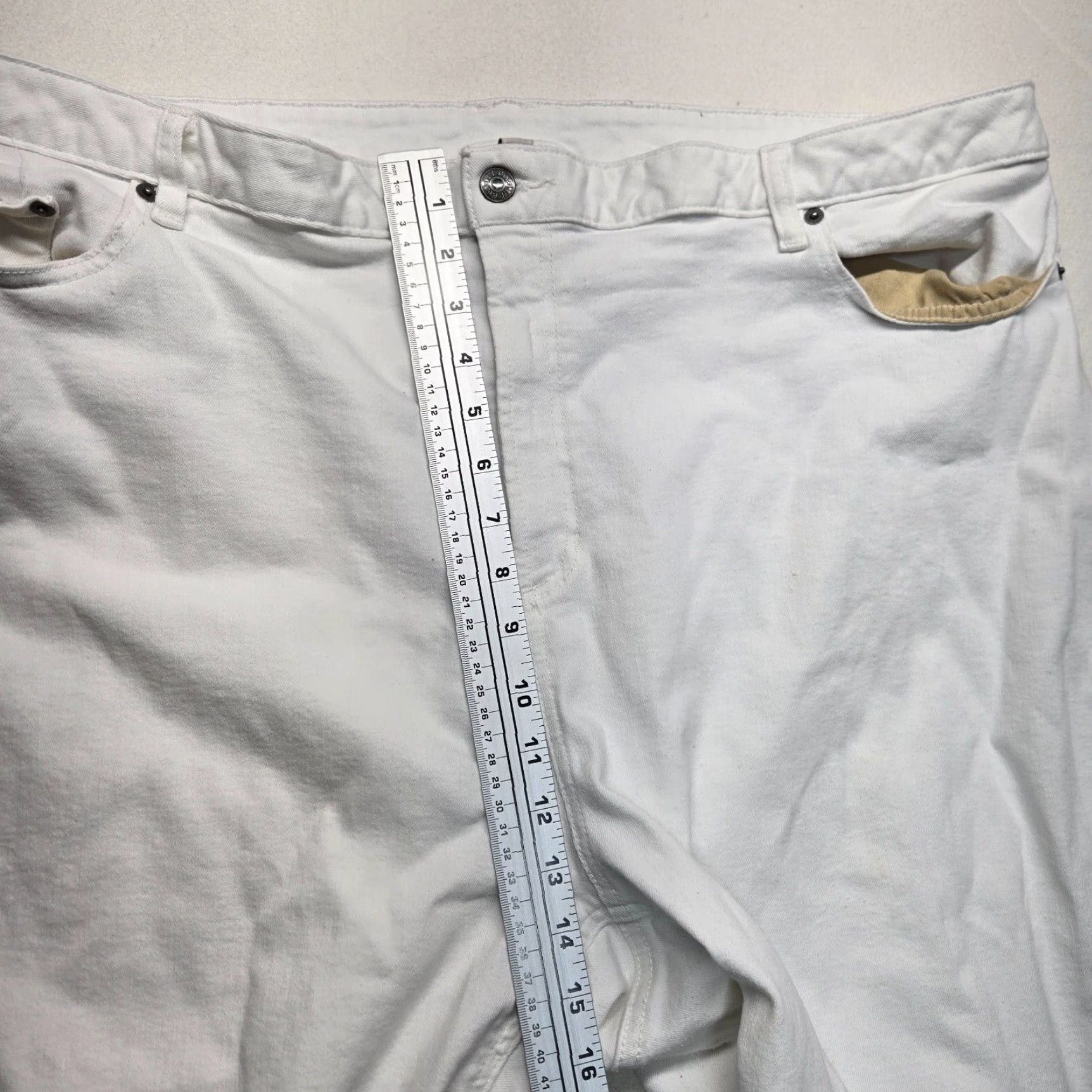 Vintage LL Bean Pants Solid White Straight Leg 100% Cotton Regular Casual Women's 24W Size 42" / US 20 - 5 Thumbnail