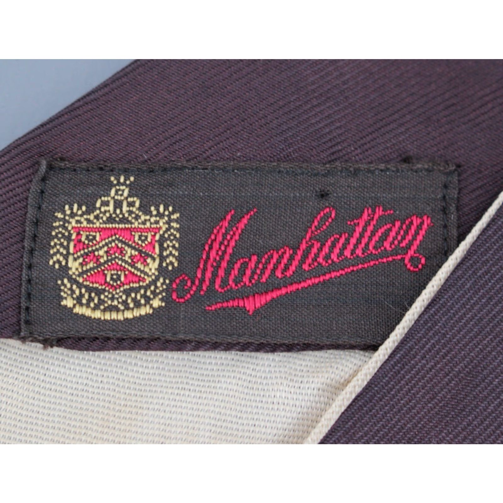 Vintage VTG Manhattan 1940s Navy Blue & Red Striped Necktie 40s Tie Men S-Title Tie Size ONE SIZE - 3 Thumbnail