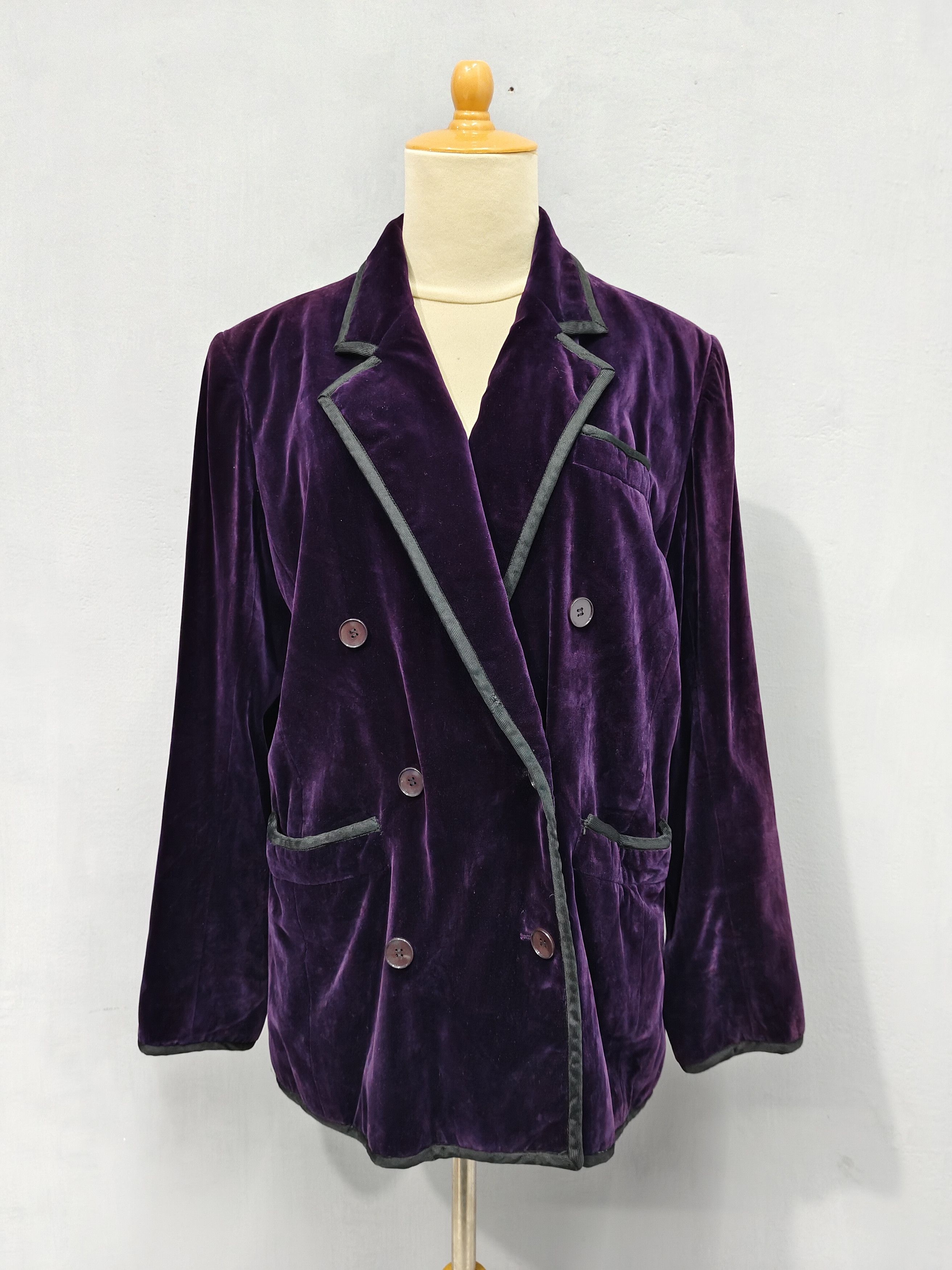Saint Laurent Paris ARCHIVE📕 70s Saint Laurent Velvet Glam Rock Blazer Jacket Size L / US 10 / IT 46 - 11 Thumbnail