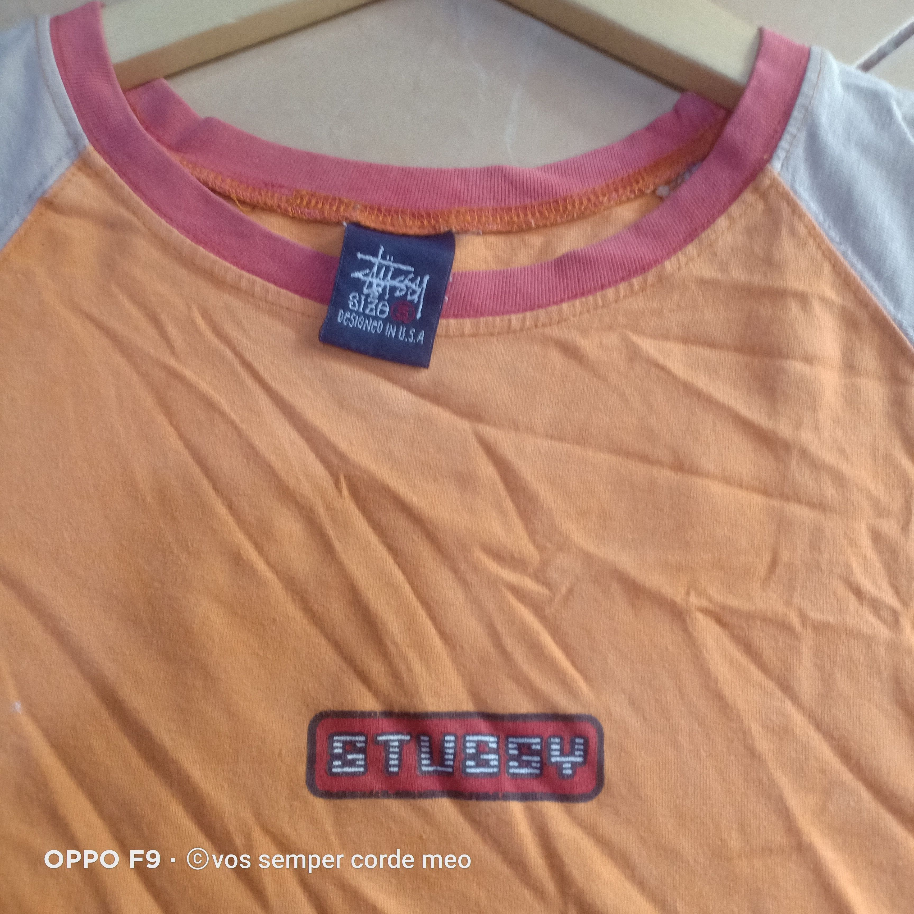 Stussy Stussy orange S cable knit polo shirt | Grailed