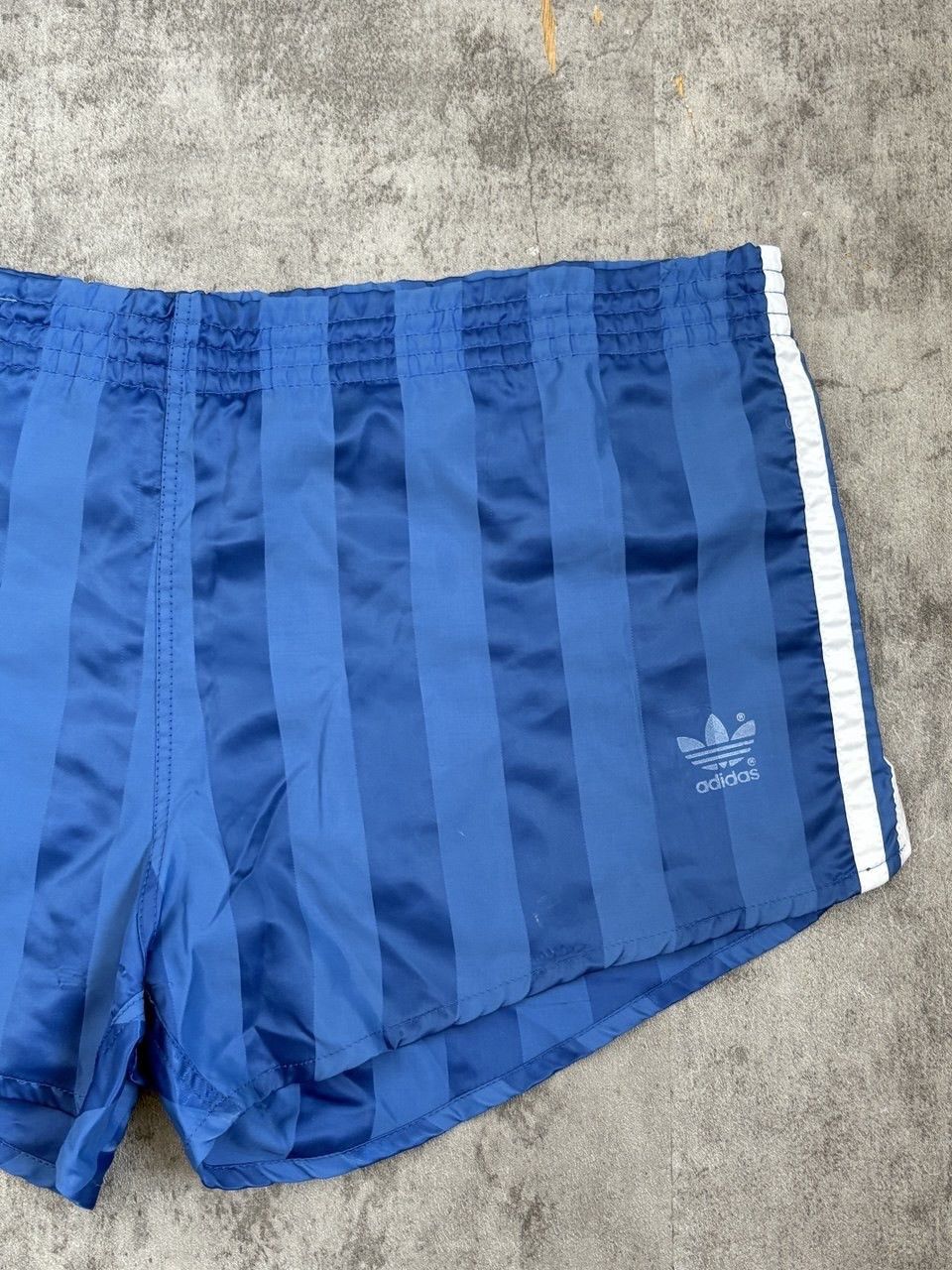 Adidas Vintage 1980's Adidas West Germany Striped Nylon Shorts Blue Size US 36 / EU 52 - 3 Thumbnail