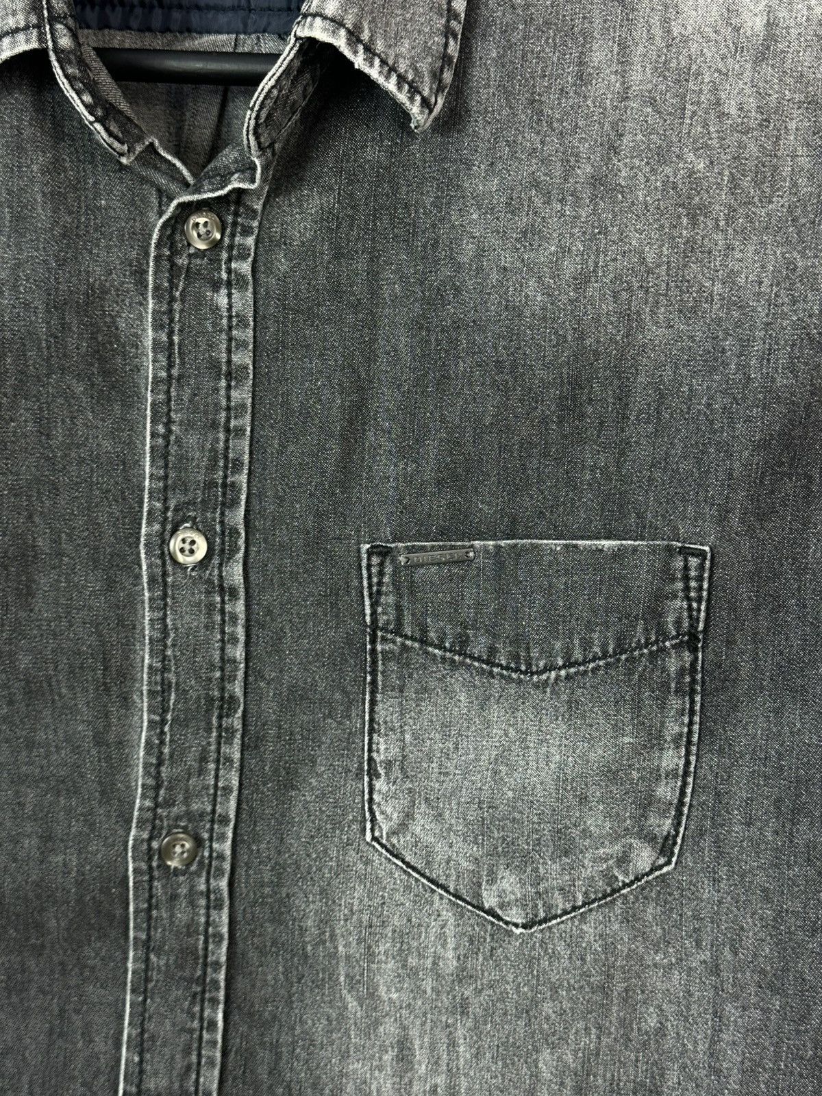 Diesel Diesel Washed Grey Button-up Long Sleeve Cotton Shirt Size US L / EU 52-54 / 3 - 5 Thumbnail