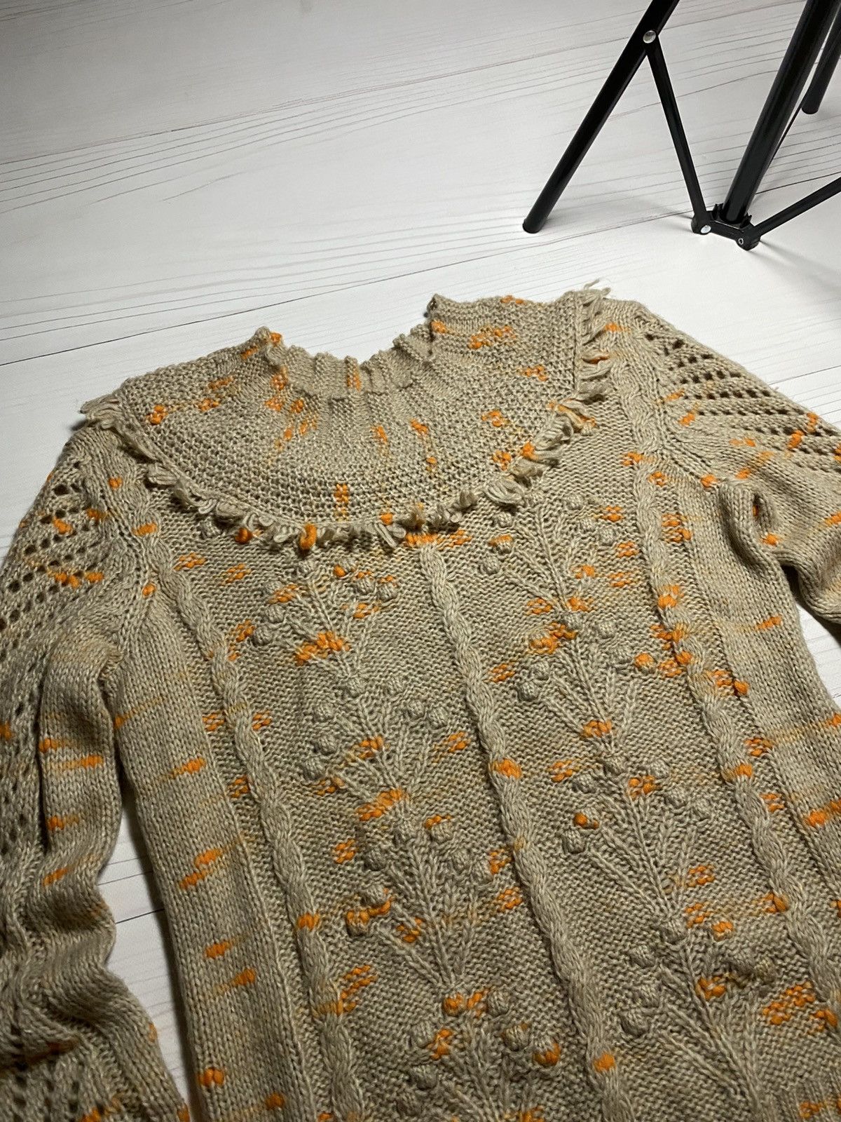 Love Moschino Love Moschino ruffle collar textured knit sweater Size M / US 6-8 / IT 42-44 - 9 Thumbnail