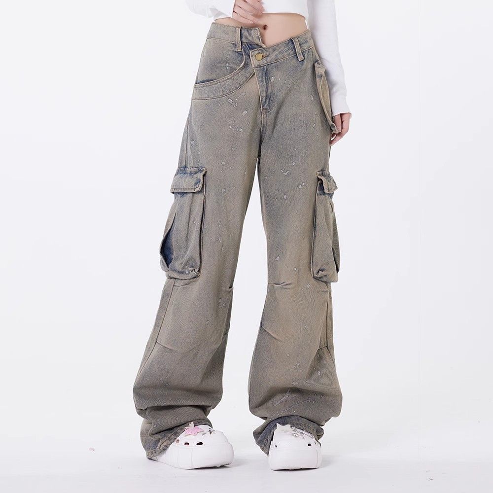 Japanese Brand × Jean High Street Washed Distressed Multi-Pocket Cargo Jeans Size US 32 / EU 48 - 2 Thumbnail