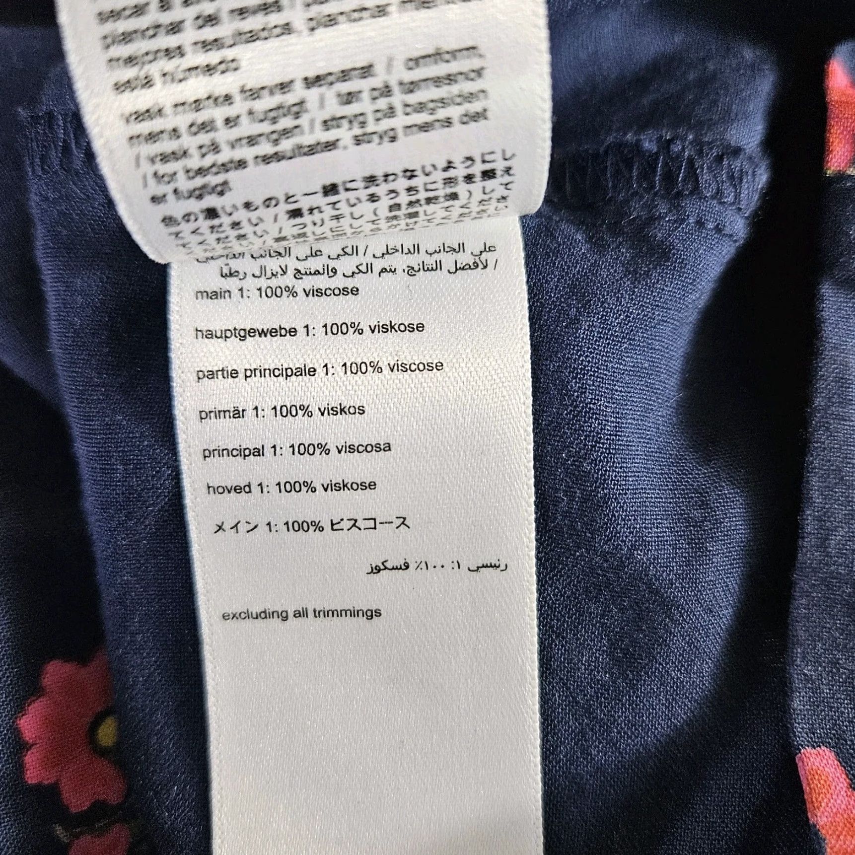 Vintage Joules Womens Dress 16 Floral V-Neck Long Sleeve Midi Viscose Blue Pink A-Line Womens Size XXL / US 16-18 / IT 52-54 - 4 Thumbnail