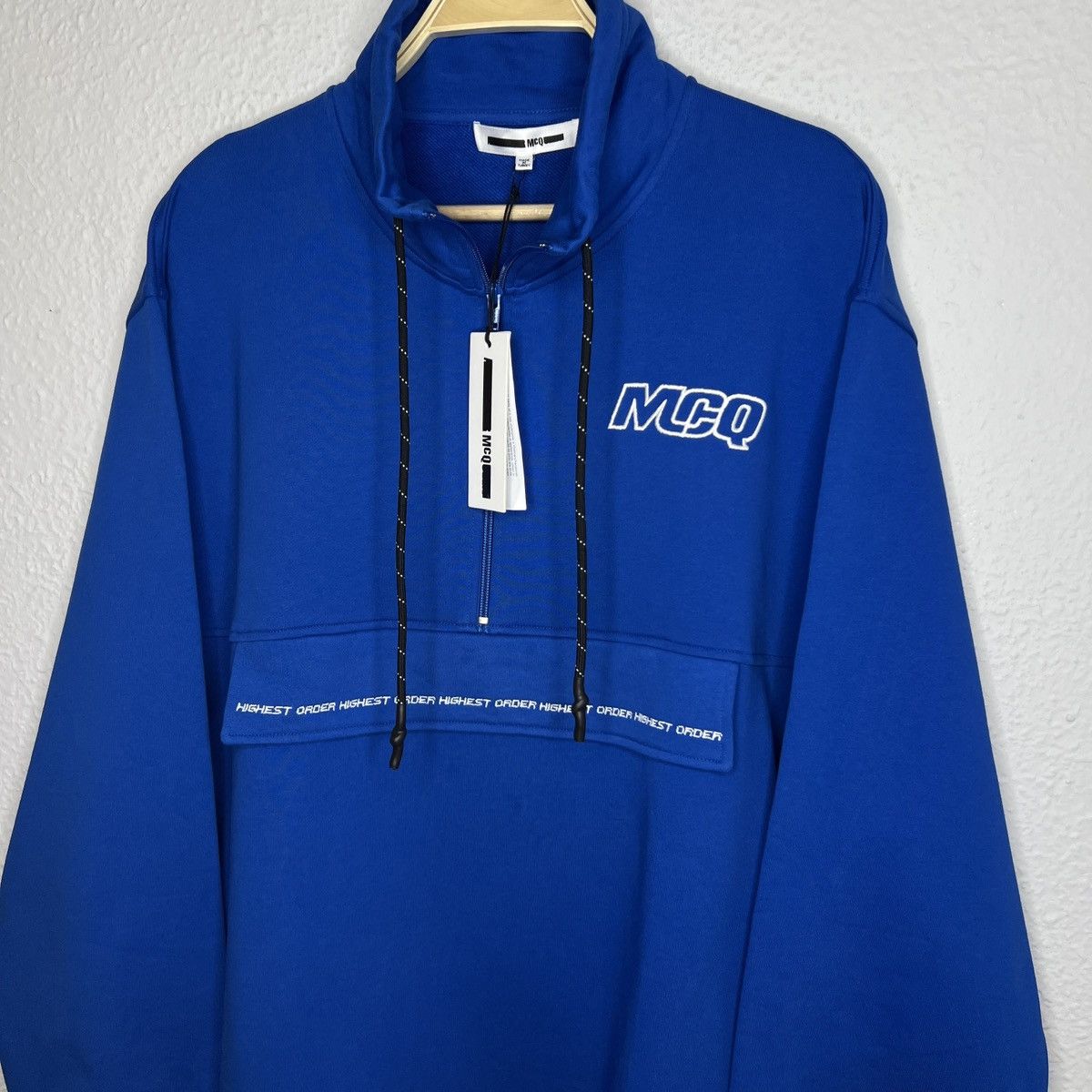 Alexander McQueen Alexander Mcqueen MCQ Sweatshirt Half Zip Blue Navy Logo Size US XL / EU 56 / 4 - 3 Thumbnail