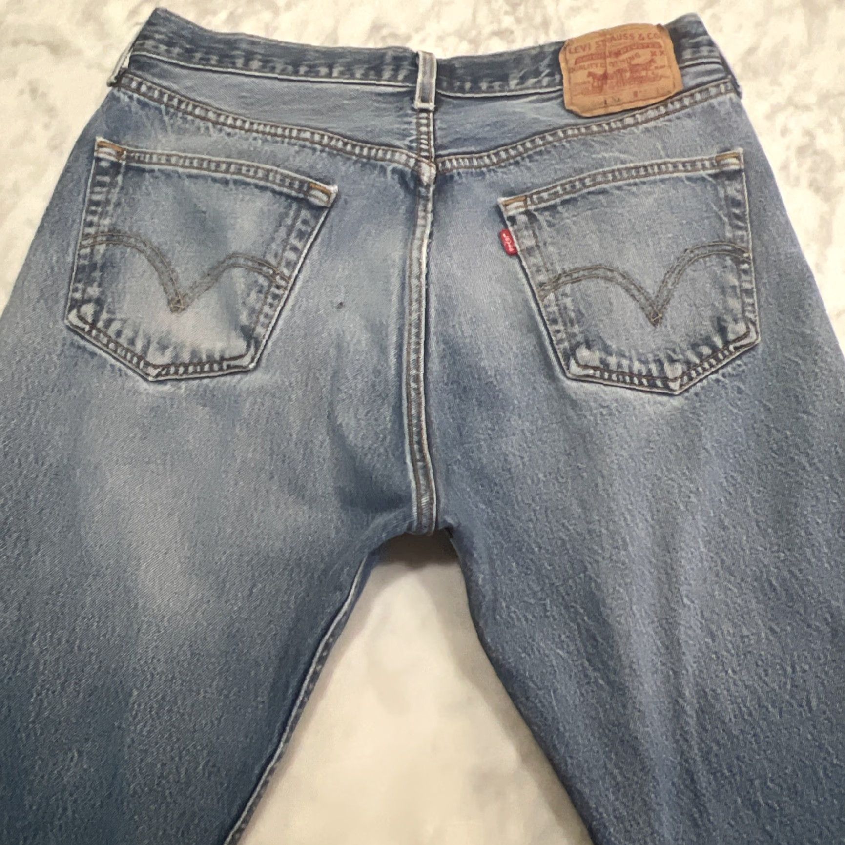 Levi's Levi’s 501 XX Jeans Men Blue 32x30 Regular Denim Cotton 5-Pocket USA 90s Straight Mexico Frayed Stains Size US 32 / EU 48 - 7 Thumbnail