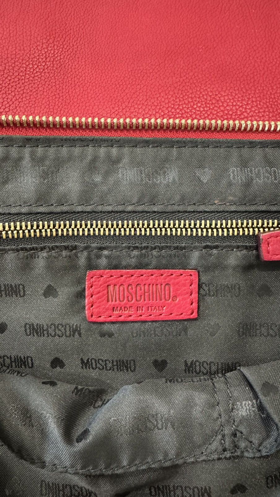 Moschino Moschino Red Studded Leather Flap Shoulder Bag Size ONE SIZE - 11 Thumbnail