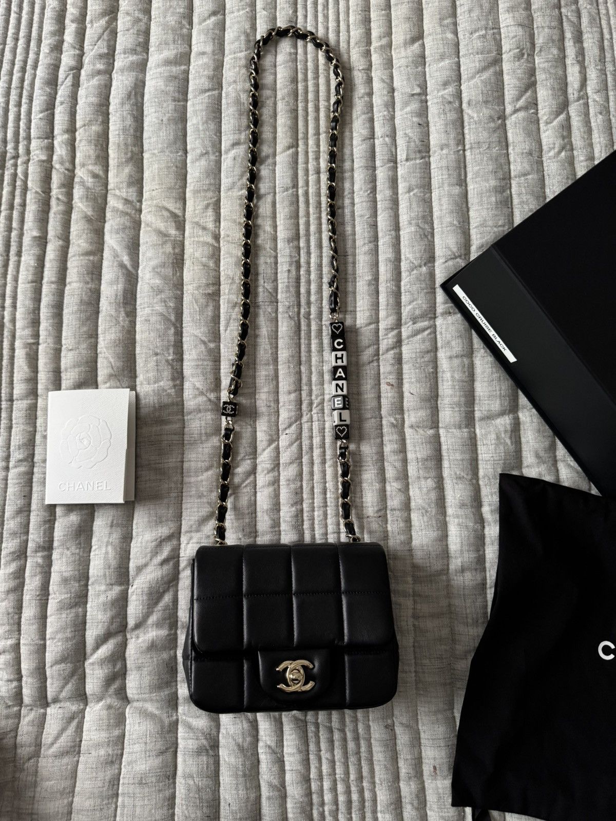 Chanel Lambskin Resin Crystal Square Quilted Mini Monacoco Flap Bag Size ONE SIZE - 4 Thumbnail