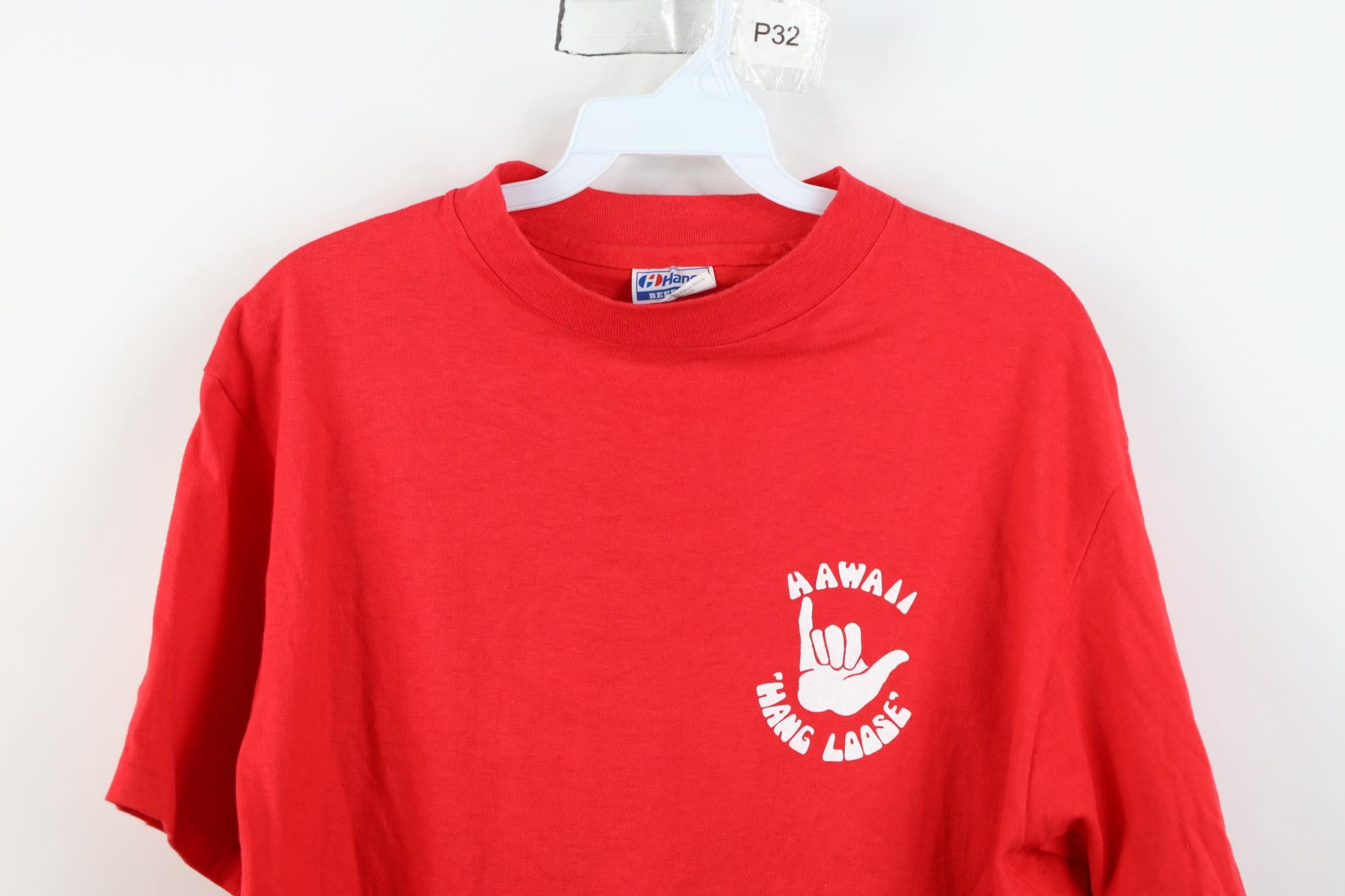 Vintage Vintage 80s Streetwear Surfing Hawaii Hang Loose T-Shirt USA Size US L / EU 52-54 / 3 - 2 Thumbnail