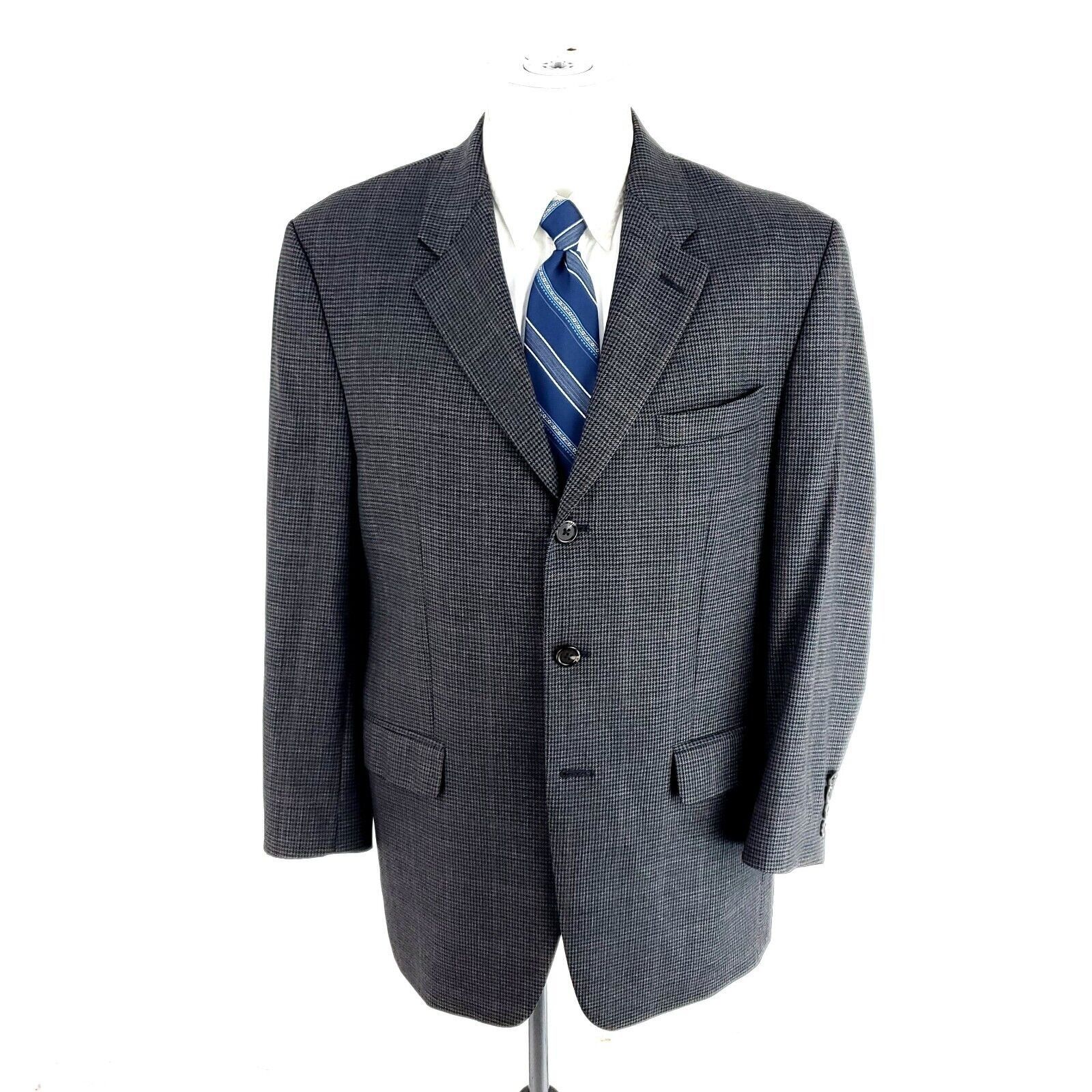 Chaps Chaps Ralph Lauren Wool 3 Button Sport Coat 40R Gray Black H Size 40R - 3 Thumbnail