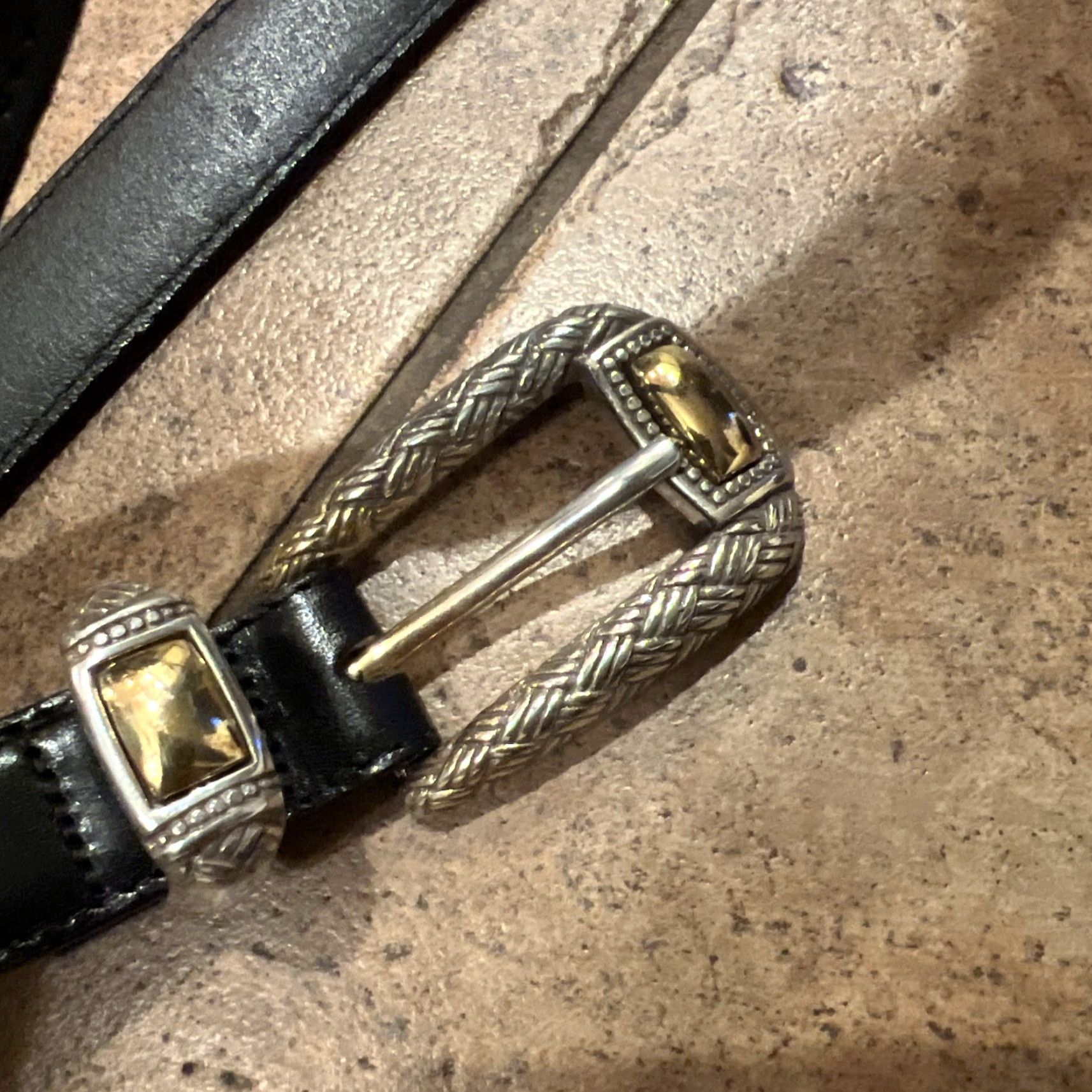 Brighton VINTAGE Brighton Belt Black Leather 1" Reversible Buckle M Women's Size ONE SIZE - 2 Thumbnail