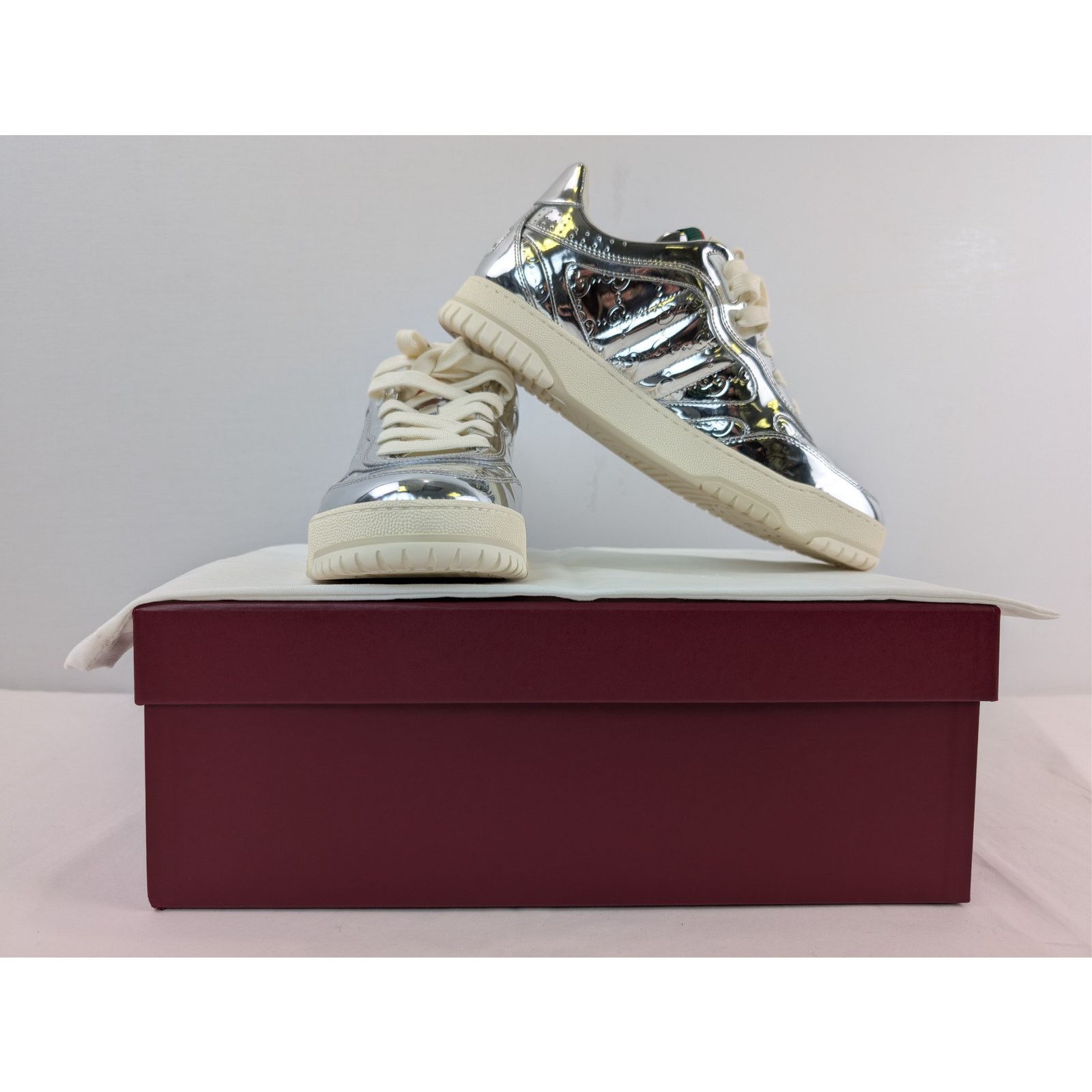 Gucci o1rshd1 Re-Web Sneaker in Glam Mirror / Glow Silver / Silver Size US 10 / EU 43 - 19 Thumbnail