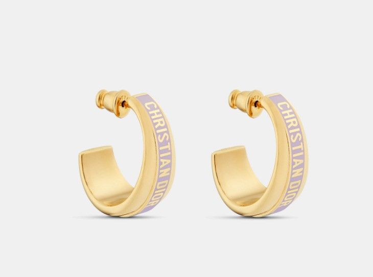 Dior o1w1db11224 Size: OS / Earrings in Gold & Lilac Size ONE SIZE - 1 Thumbnail