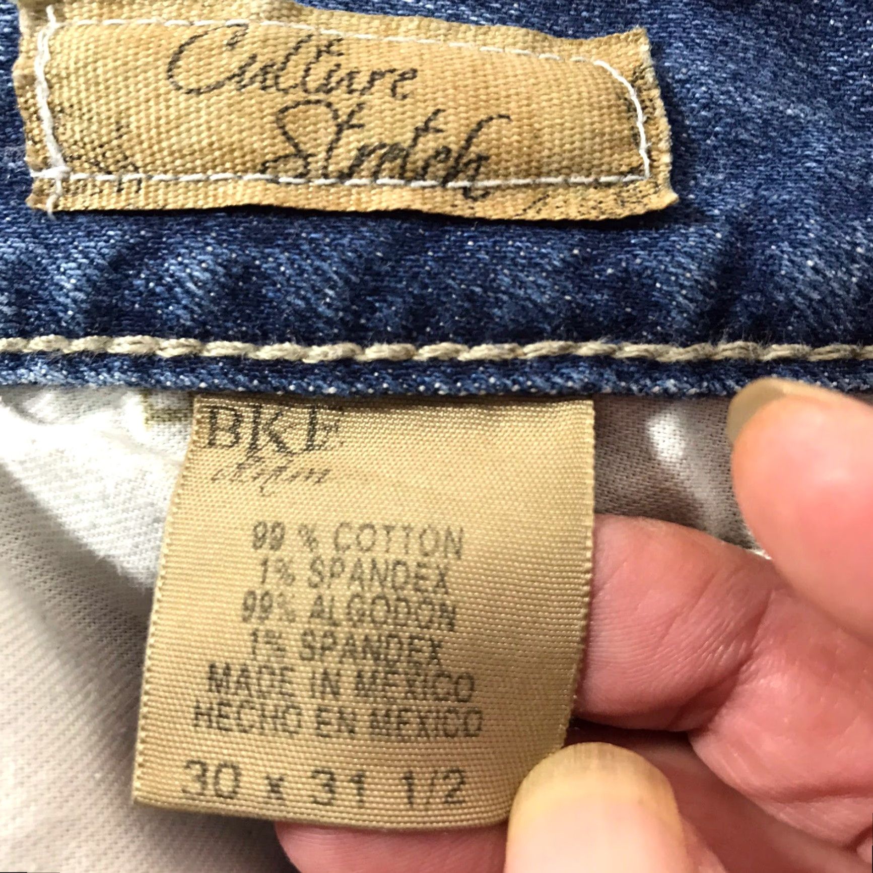 Vintage VINTAGE Buckle Women's Jeans Wide Leg Low Rise Cotton Spandex 90s Retro Dark Faded Wash Size 30 Size 30" / US 8 / IT 44 - 7 Thumbnail