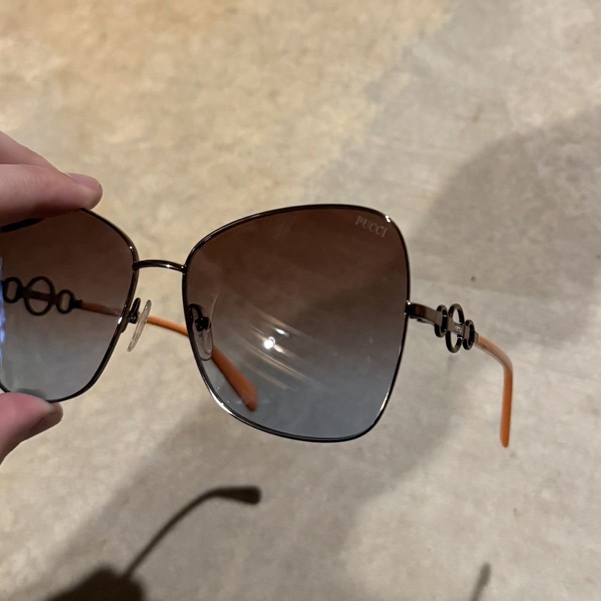 Other Emilio Pucci Butterfly Frame Gradient Lens Sunglasses Orange Size ONE SIZE - 7 Thumbnail