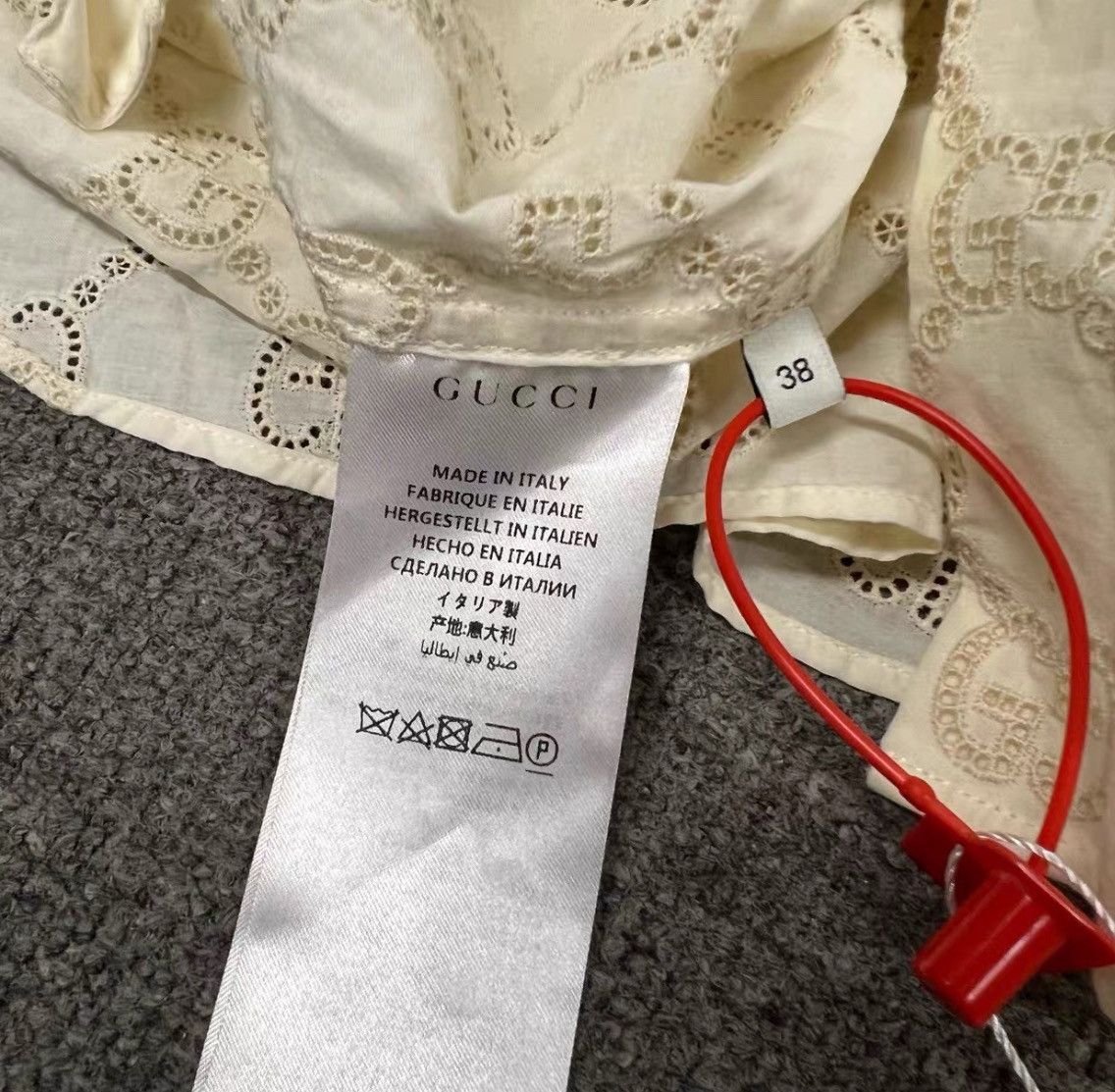 Gucci Gucci Sheer Long Sleeve Logo Blouse-2506 Size M / US 6-8 / IT 42-44 - 9 Thumbnail