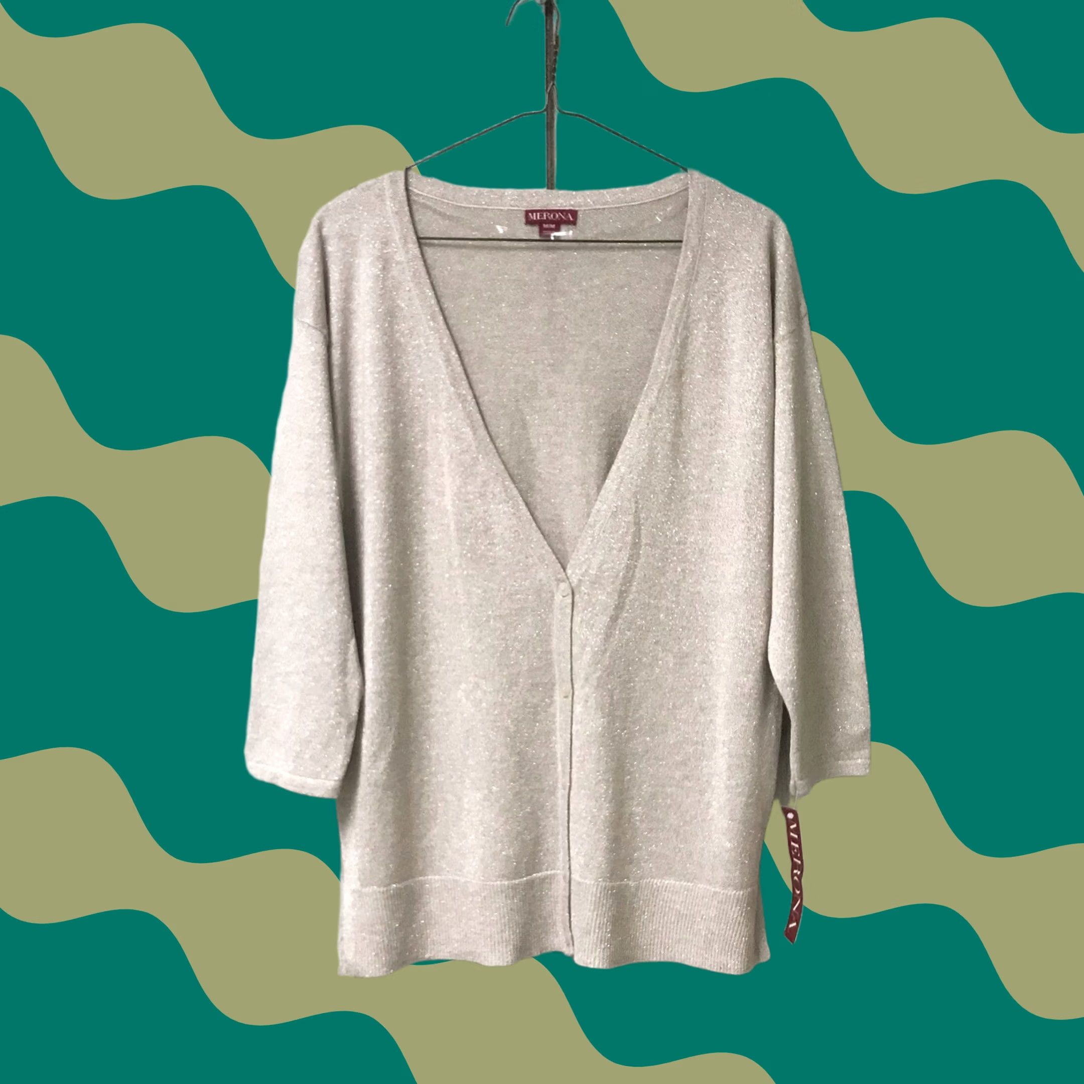Merona Merona Women Gold Relaxed Fit V-Neck Knit Button-Up 3/4 Sleeve Cardigan M Size M / US 6-8 / IT 42-44 - 1 Thumbnail