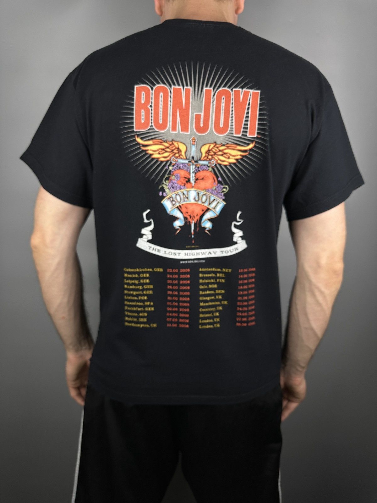 Band Tees Vintage Bon Jovi The Lost Highway Rock Band T Shirt Tee Size US L / EU 52-54 / 3 - 4 Thumbnail