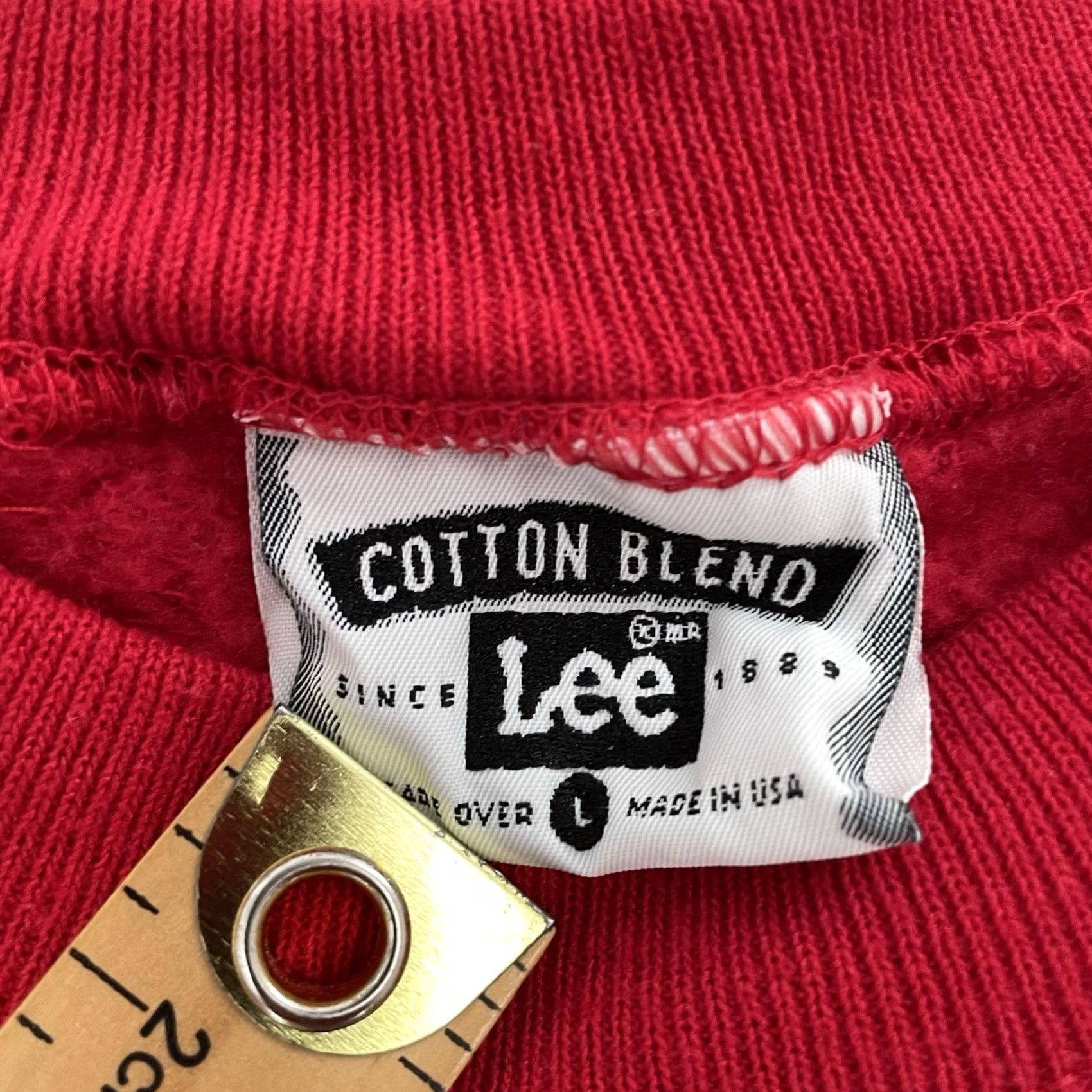 Lee VINTAGE Lee Sweatshirt Pullover Crew Neck Long Sleeve Red 90s Christmas Quotes Mens L Wool Blend Fleece Graphic Print Size US L / EU 52-54 / 3 - 7 Thumbnail