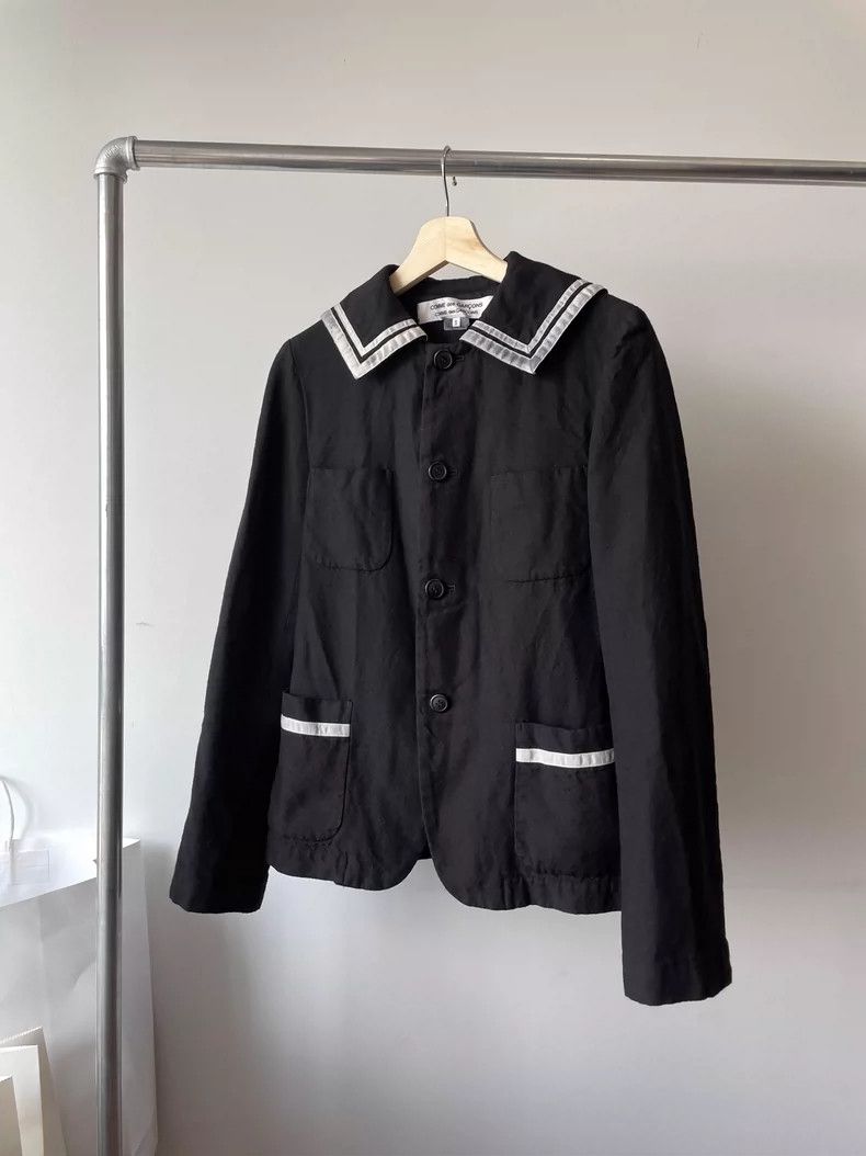 Comme Des Garcons Navy Neck Jacket