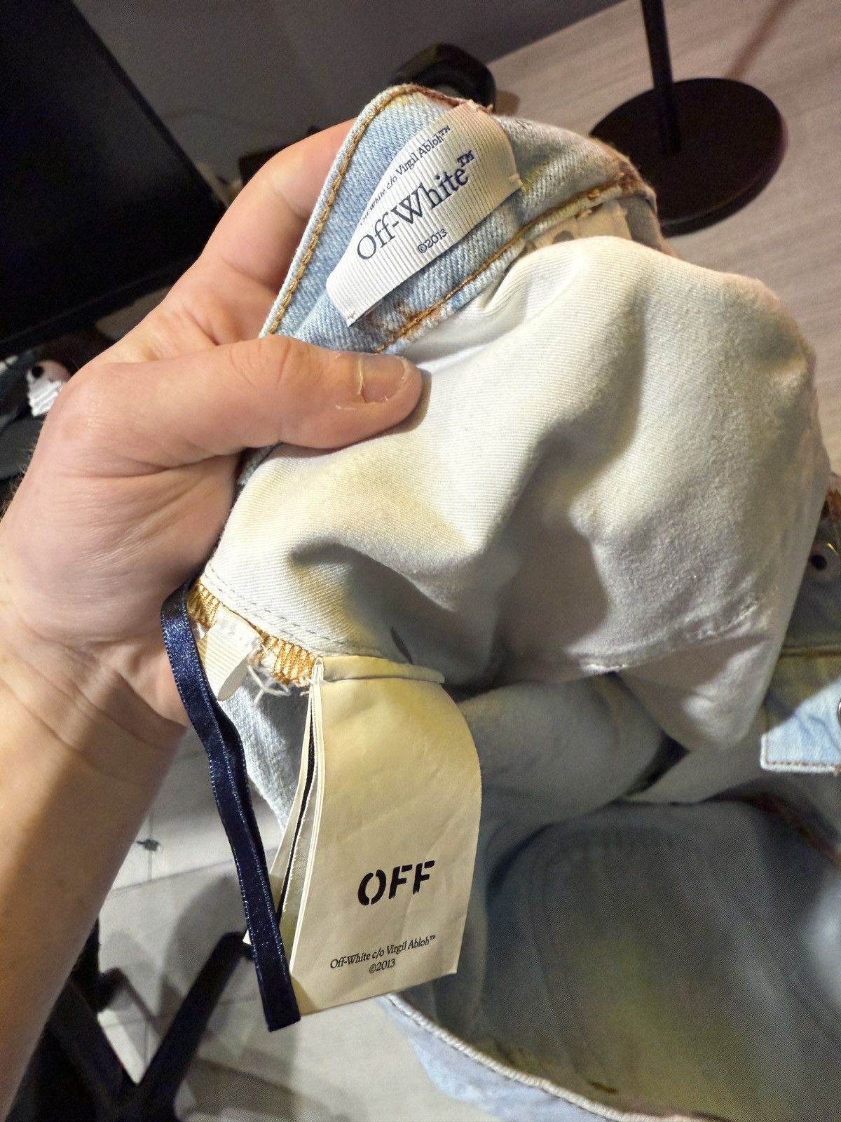 Off-White OFF White Fresco Print Straight Jeans Multicolor Size US 32 / EU 48 - 2 Thumbnail