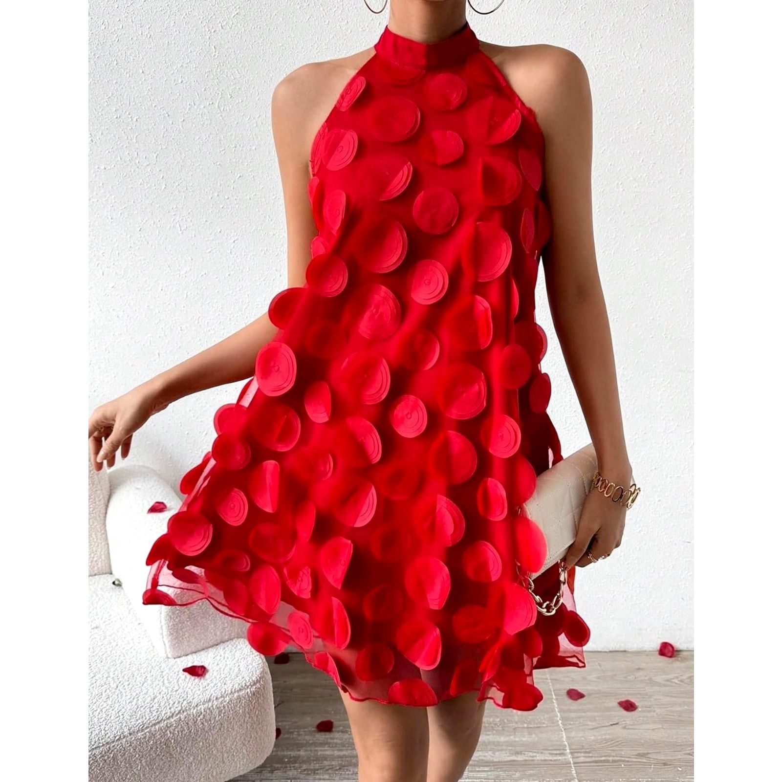 Other Valentines Day Night Out 3 Dimensional Halter Neck Mini 12 Size XL / US 12-14 / IT 48-50 - 3 Thumbnail