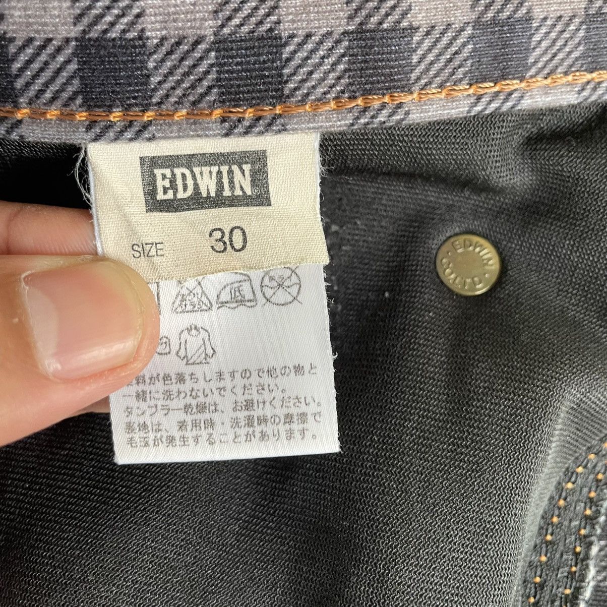 Edwin 🔥Vintage Edwin E503 Blue Trip Ripped Distress Denim Jeans Size US 33 - 18 Thumbnail