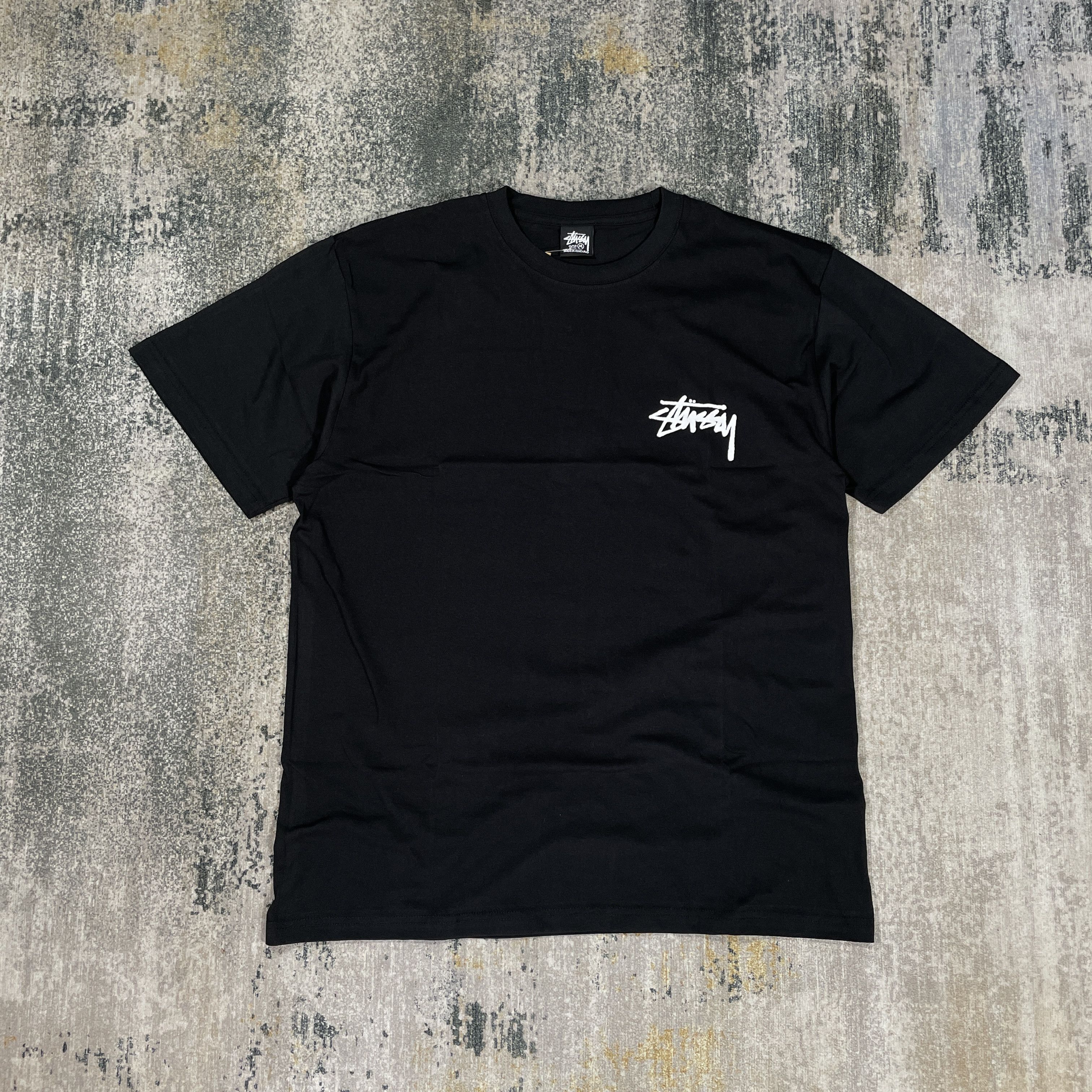 Streetwear × Stussy Stussy Logo Tee Card Black | Grailed