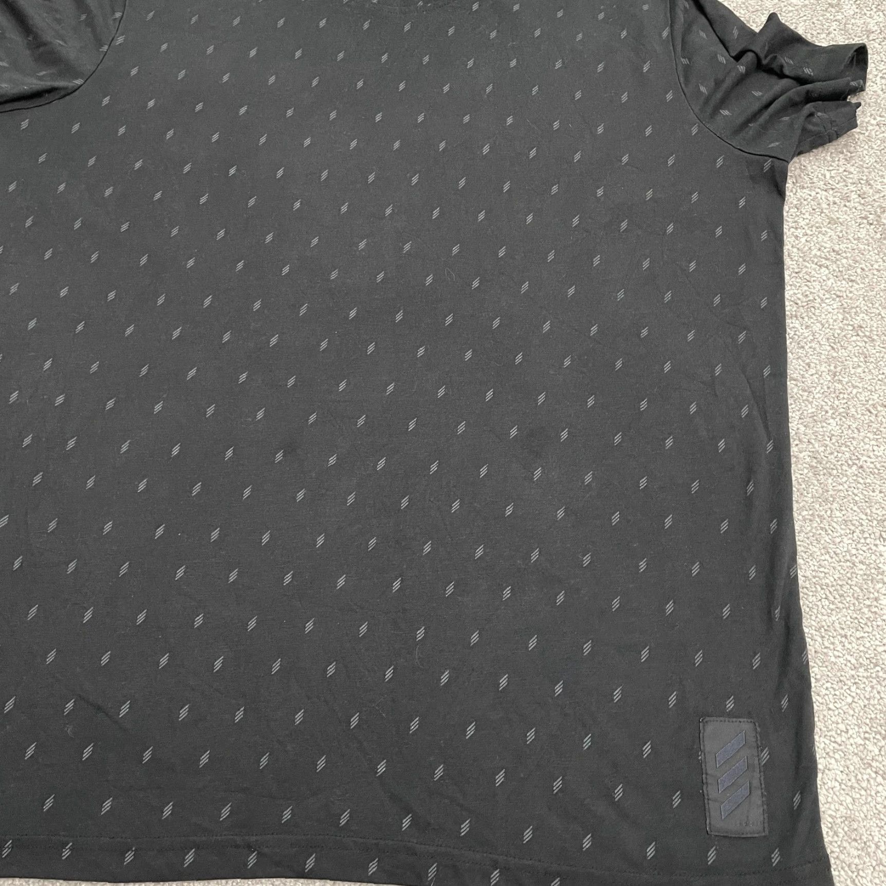 Adidas Adidas Adicross 3 Stripe Allover Print T-Shirt Men XL Black Crew Neck Active Tee Size US XL / EU 56 / 4 - 5 Thumbnail