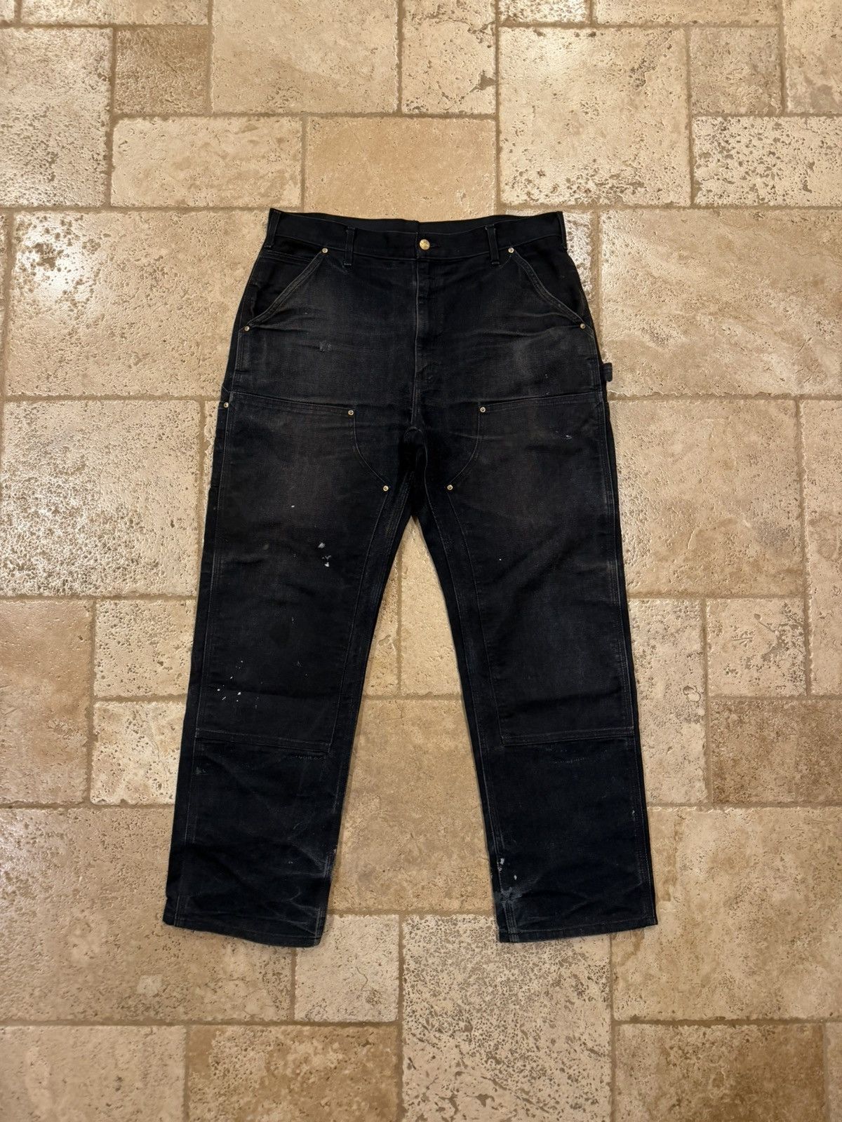 Carhartt Vintage Carhartt Carpenter Double Knees Distress Black Pants Size US 36 / EU 52 - 13 Thumbnail