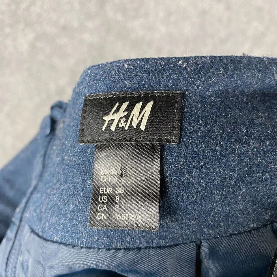 H&M H&M Mini Skirt Women's Size 8 Navy Blue Wool Blend Zipper Size 30" / US 8 / IT 44 - 5 Thumbnail