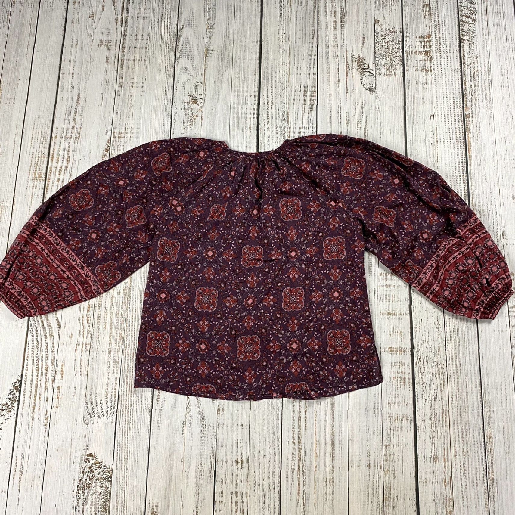 KOBI HALPERIN KOBI HALPERIN Multicolor Silk Blouse Long Puffy Sleeve Silk Blend Size M Womens Paisley Pattern Balloon Sleeve Stand Collar Dry Clean Only Size M / US 6-8 / IT 42-44 - 6 Thumbnail