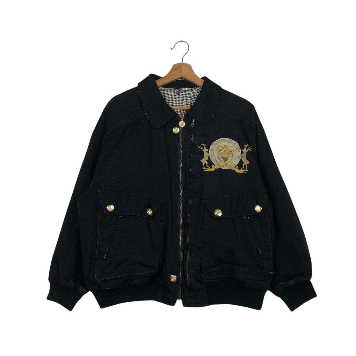 Japanese Brand VINTAGE REVERSIBLE BOMBER JACKET WILLS WOODBINS ISSEY MIYAKE Size US M / EU 48-50 / 2 - 3 Thumbnail