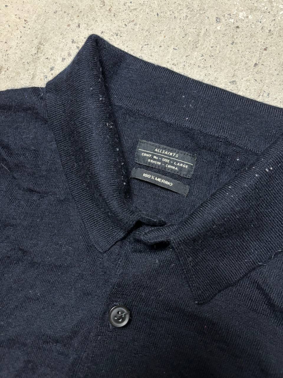 Allsaints × Vintage Vintage Allsaints Long Sleeve Polo Wool Logo Knitted Size US L / EU 52-54 / 3 - 3 Thumbnail