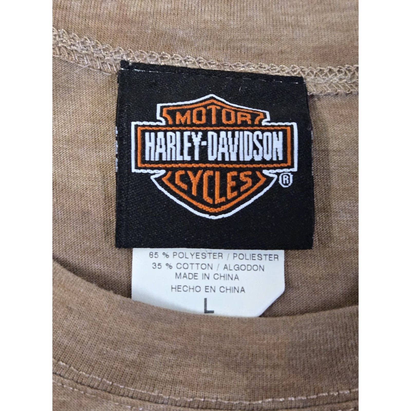 Harley Davidson VINTAGE Harley-Davidson Shirt Womens Large Brown Camouflage Heart Flame San Diego California Tee Size L / US 10 / IT 46 - 3 Thumbnail