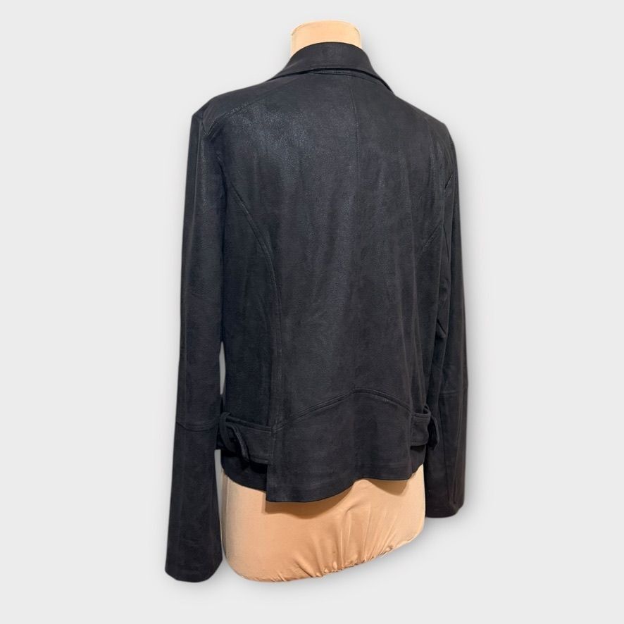 Other Faux Leather Suede Moto Jacket Medium Black Vegan Zip EUC So Size M / US 6-8 / IT 42-44 - 6 Thumbnail