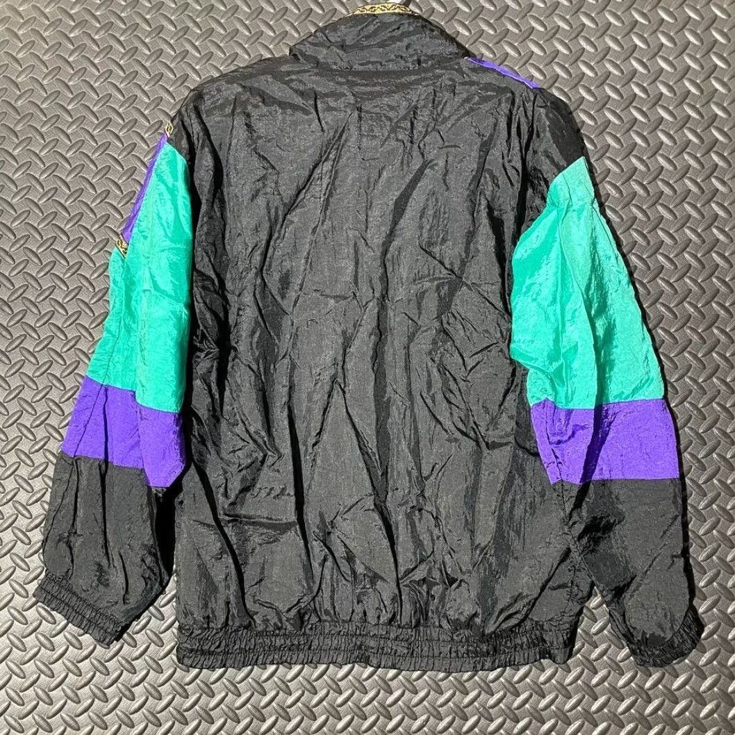 Vintage VINTAGE WindBreaker Jacket 2P 2B Active Track Black Geometric Full Zip Women, Petite Size XS / US 0-2 / IT 36-38 - 2 Thumbnail